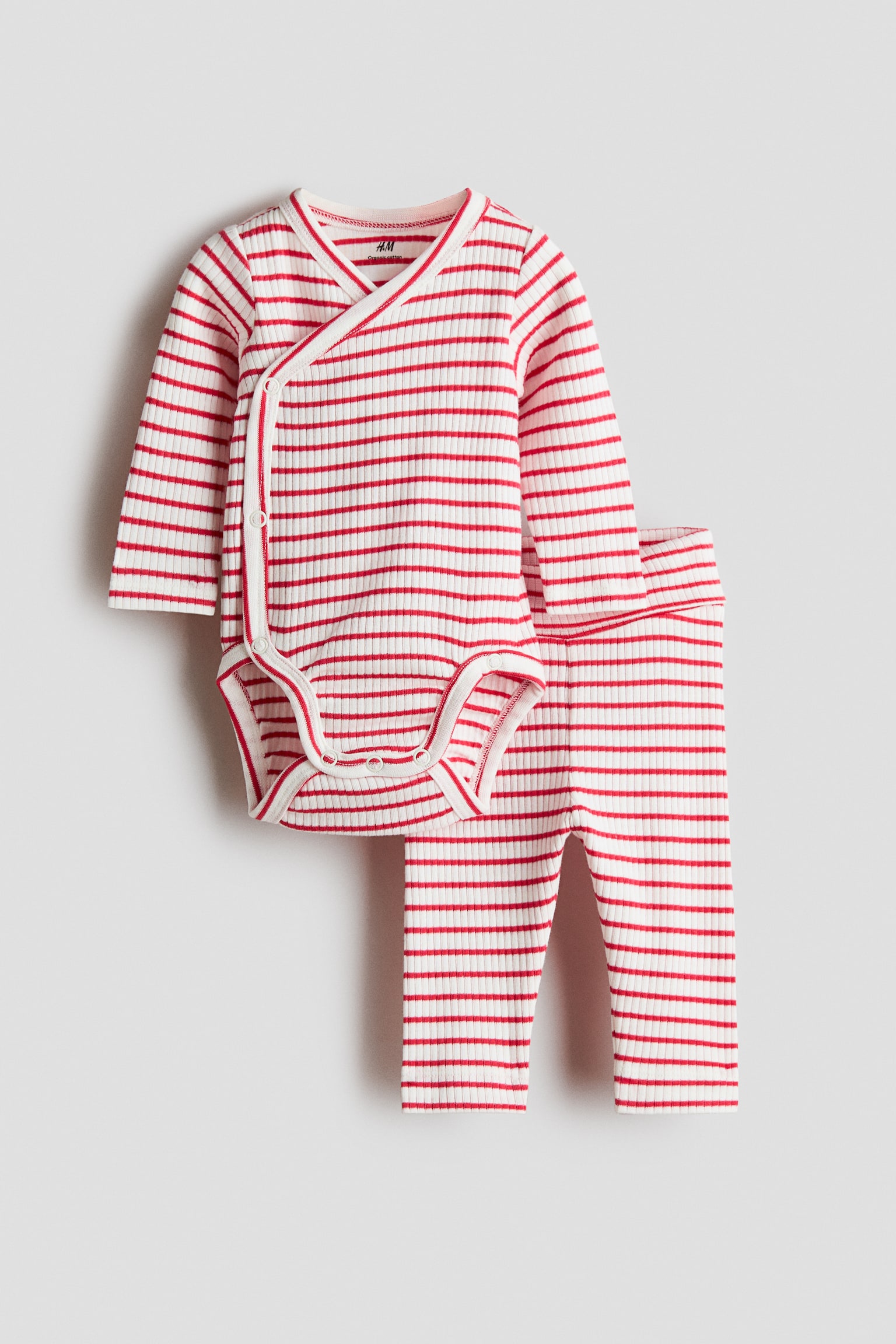 2-piece bodysuit and leggings set - White/Red striped/Red/Christmas/Cream/Cherries/Light dusty pink/Beige/Teddy bears/Cream/Hearts/White/Elephants/White/Oranges