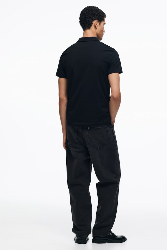 Slim-Fit Polo Shirt - Black/Khaki green/Navy blue/Teal - 6