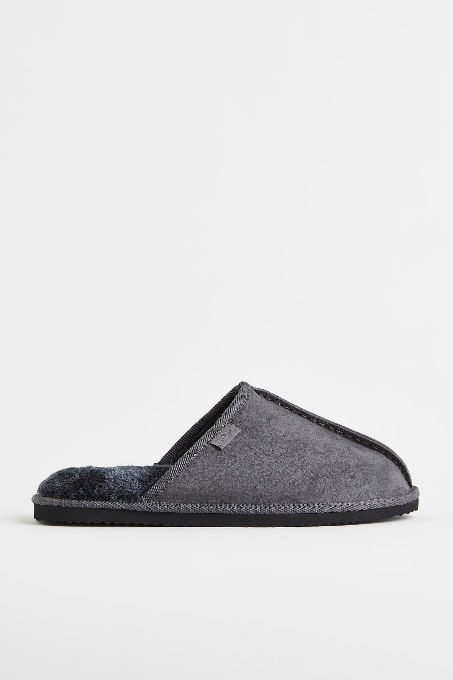 Pile-lined slippers - Dark grey/Greige/Black/Brown - 1