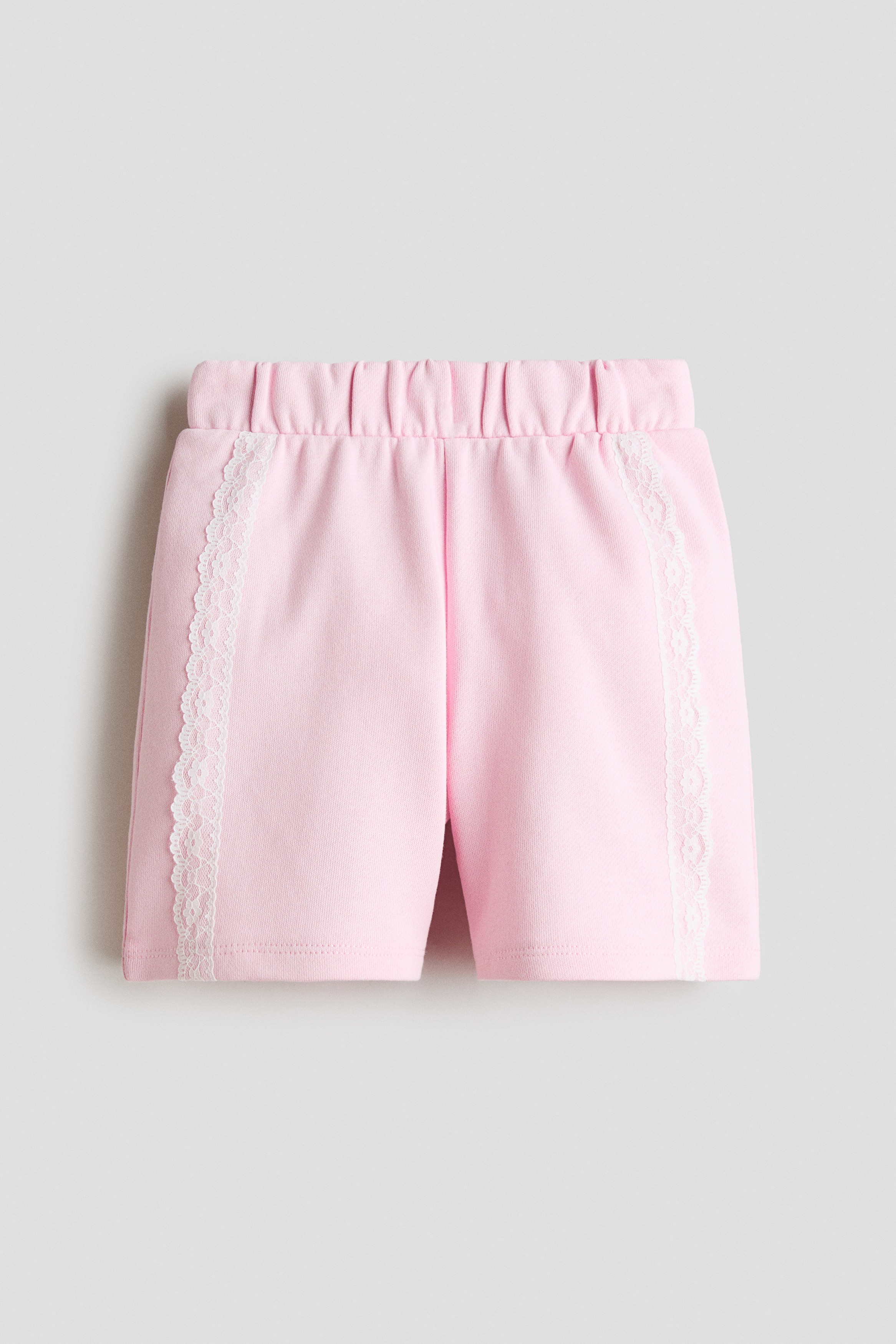 Quần short nỉ có chi tiết ren - Màu hồng nhạt/Màu xanh dương đậm