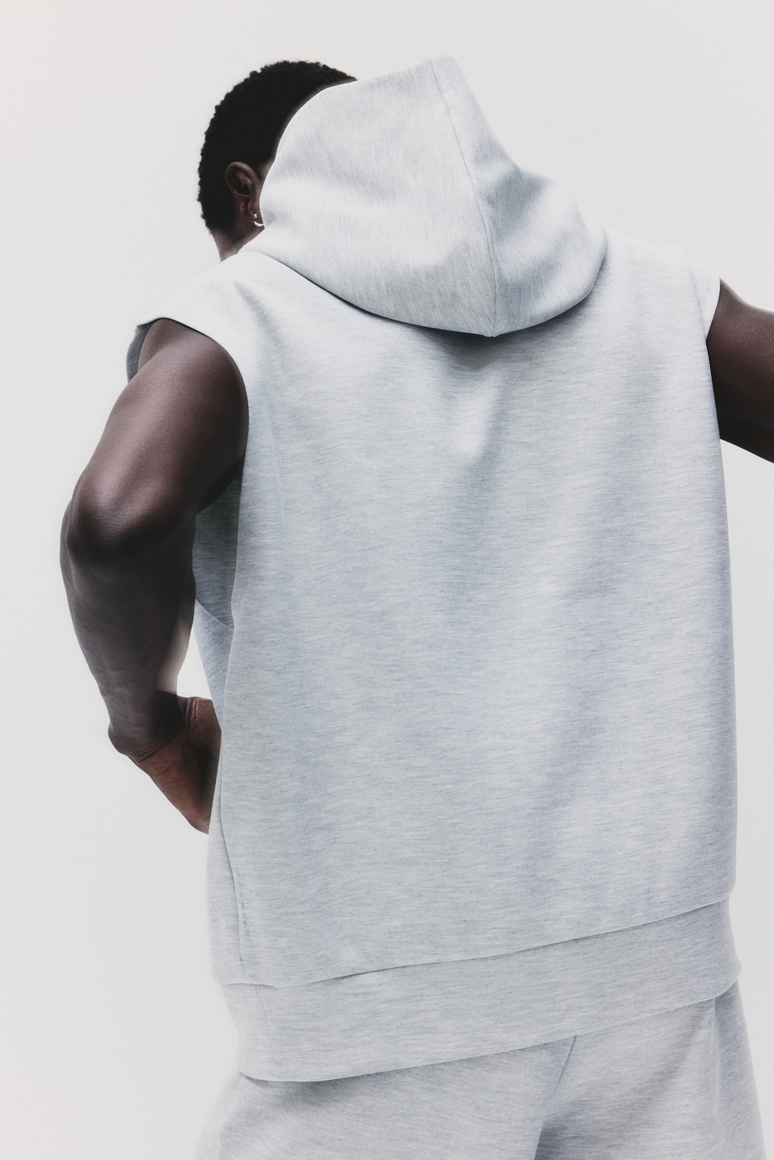 Sleeveless Sports hoodie with DryMove™ - Grey marl/Burgundy/365 Training Team/Dark grey/Running - 6