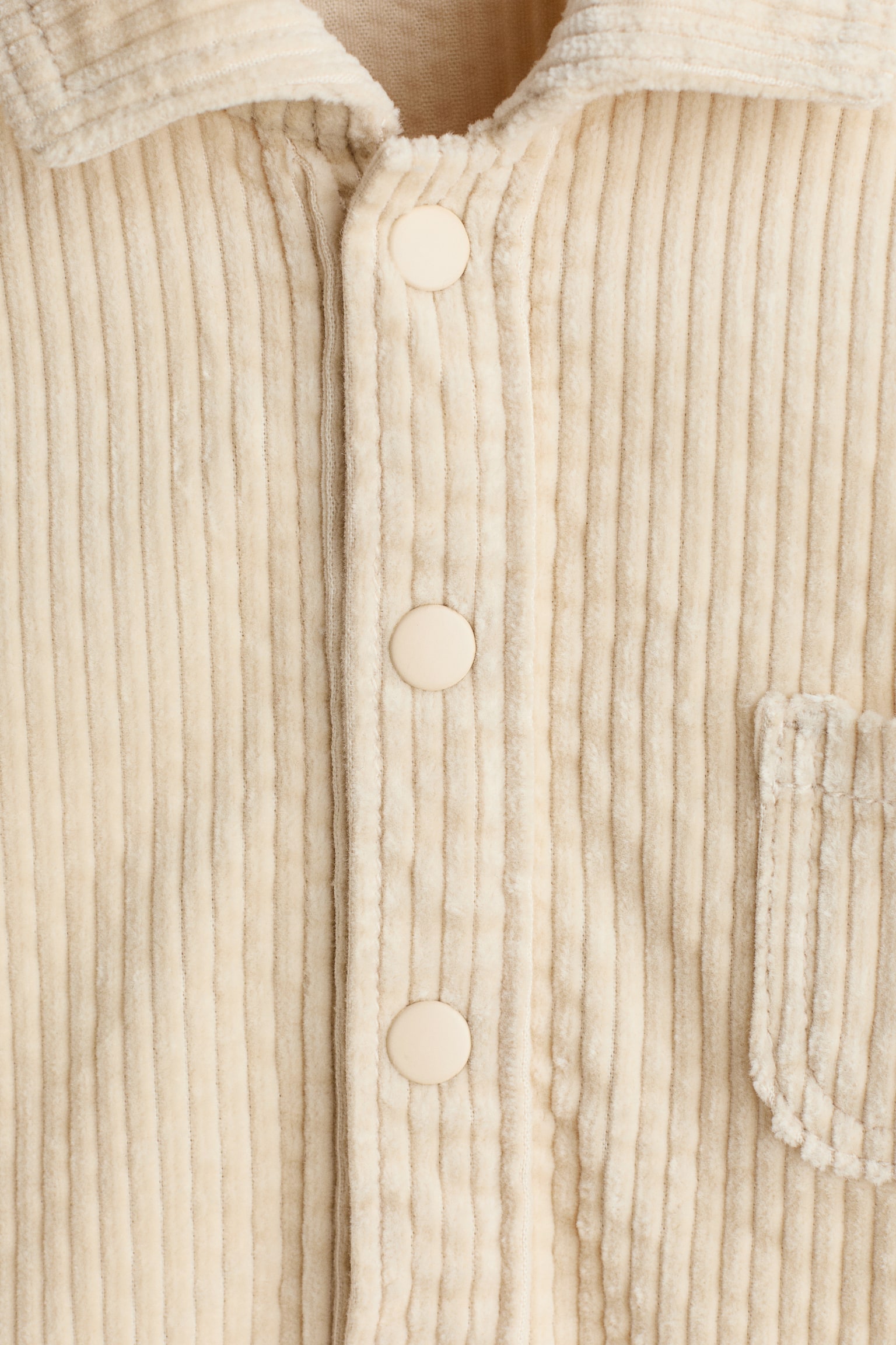 Детская рубашка H&M Cotton Corduroy, цвет: Светлый бежевый — фото 5