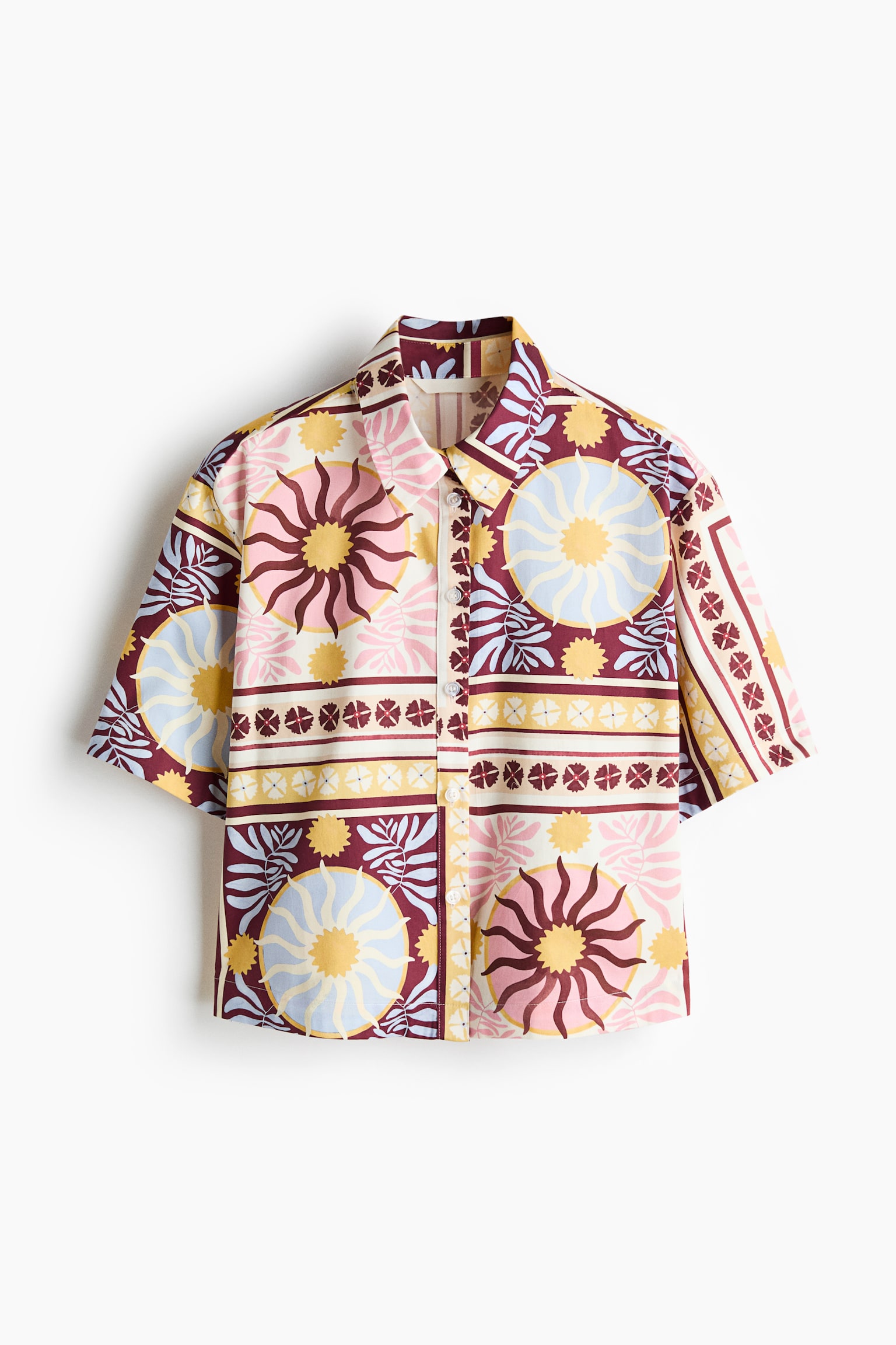 Camisa de popelina con diseño - Crema/Diseño/Beige claro/Franjas - 1