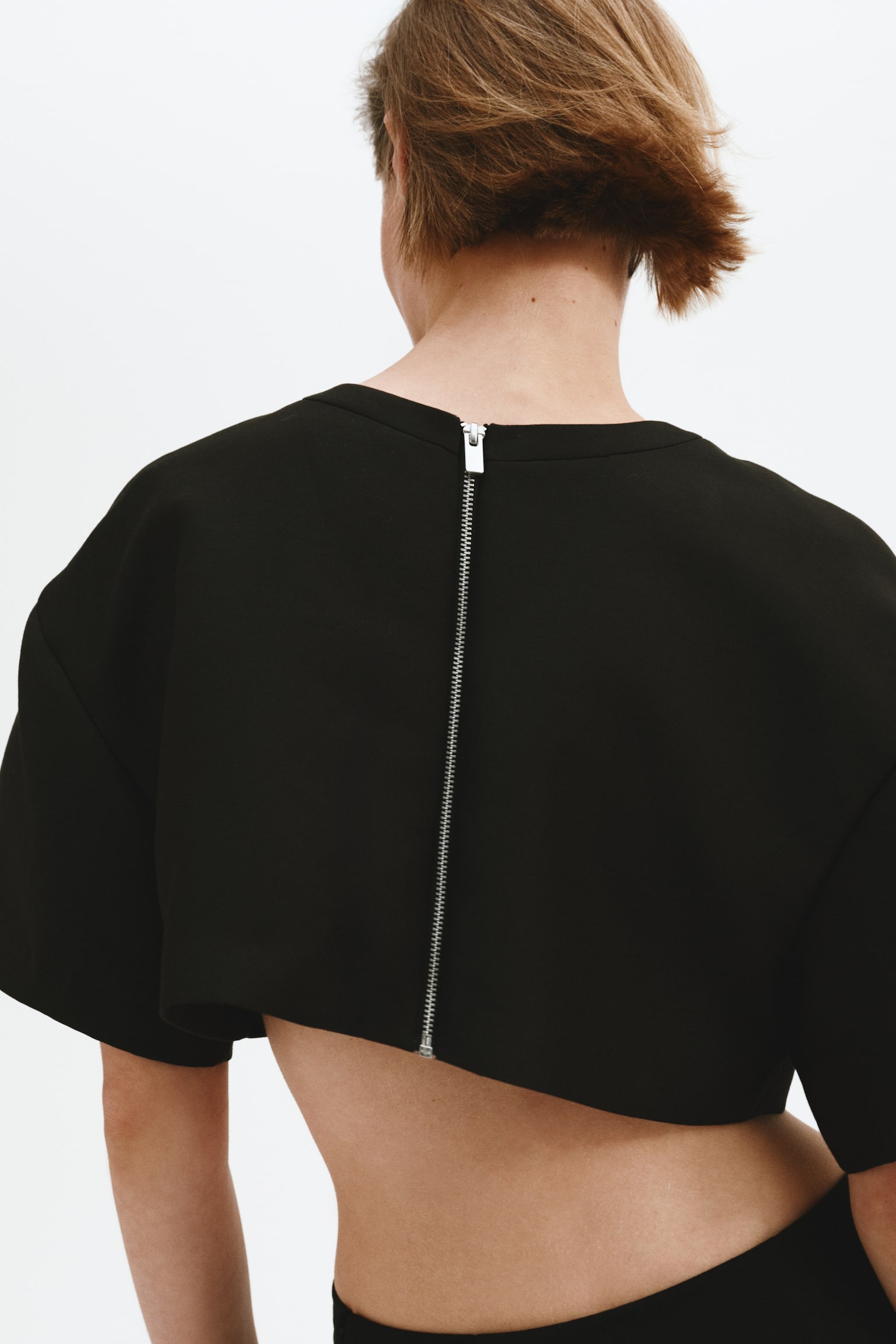 Cropped top - Black/White - 4