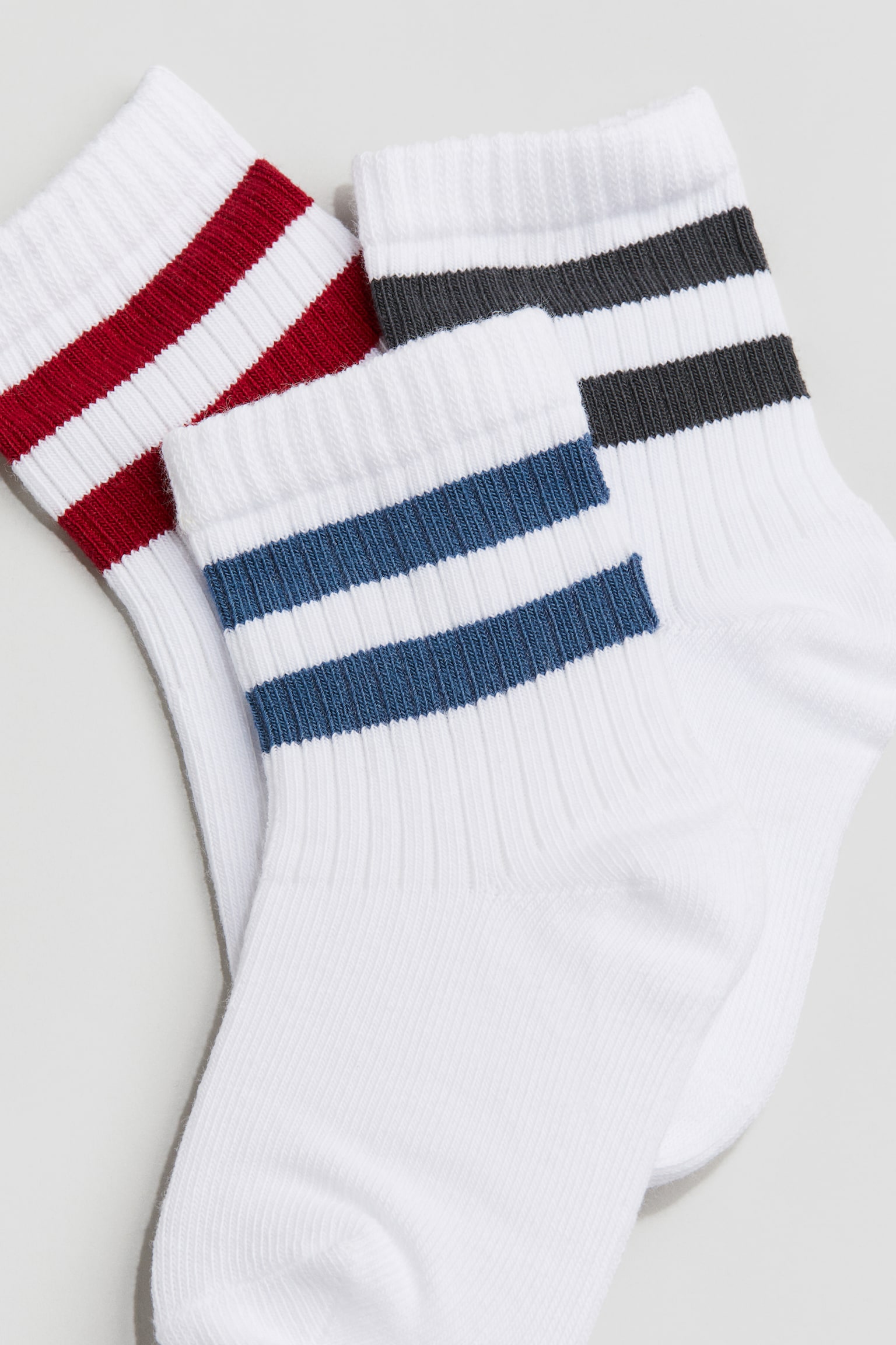 3-pack socks - White/Striped - 3