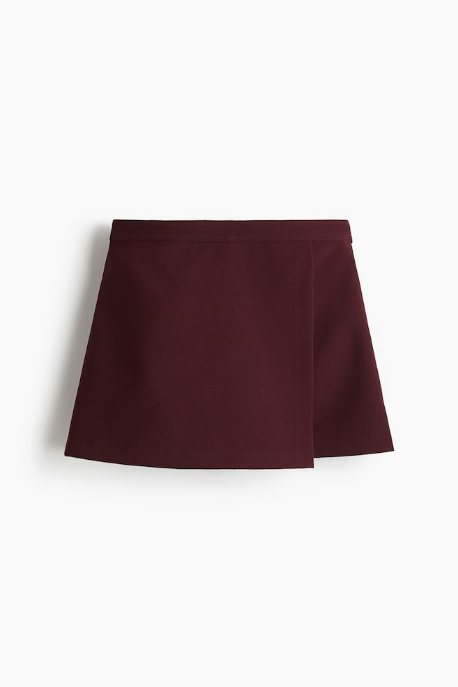 Jupe-short croisée - Bourgogne/Beige/imprimé léopard - 1