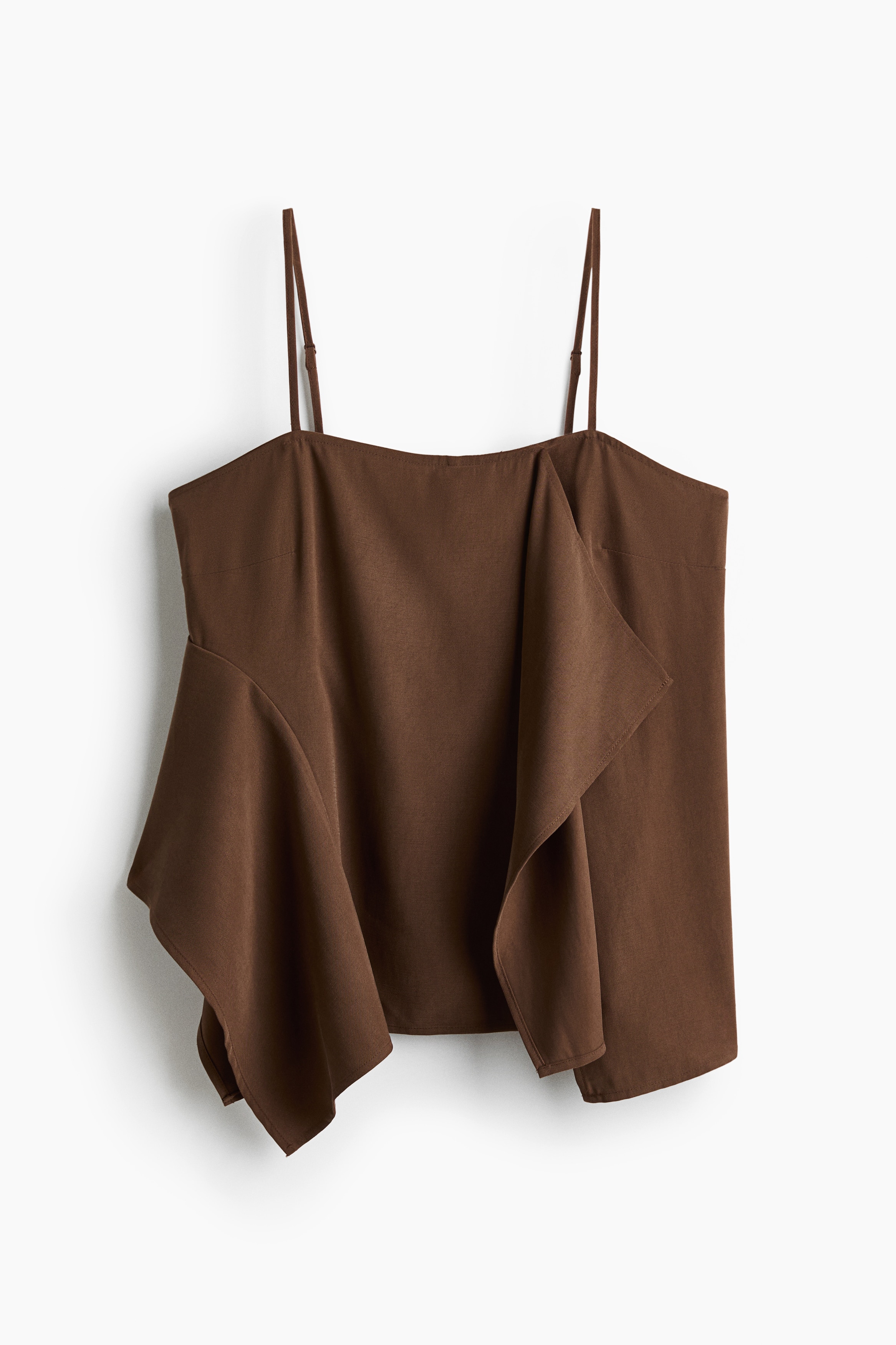 Draped-detail strappy top - Brown/Black