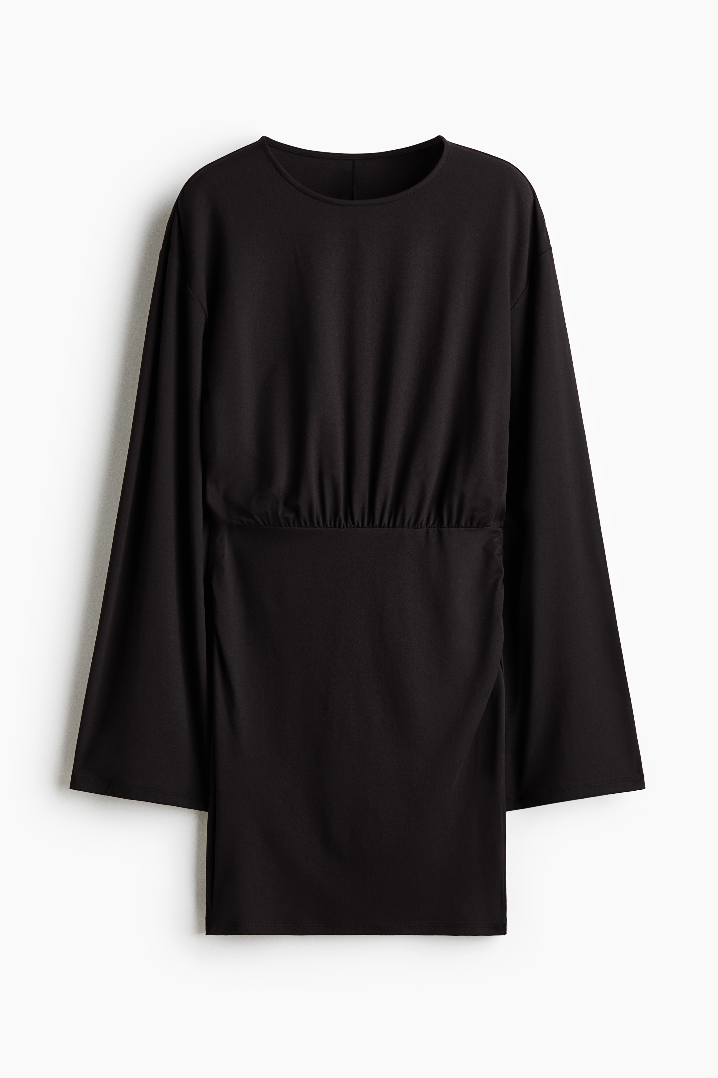 Long-sleeved jersey dress - Black/Dark blue