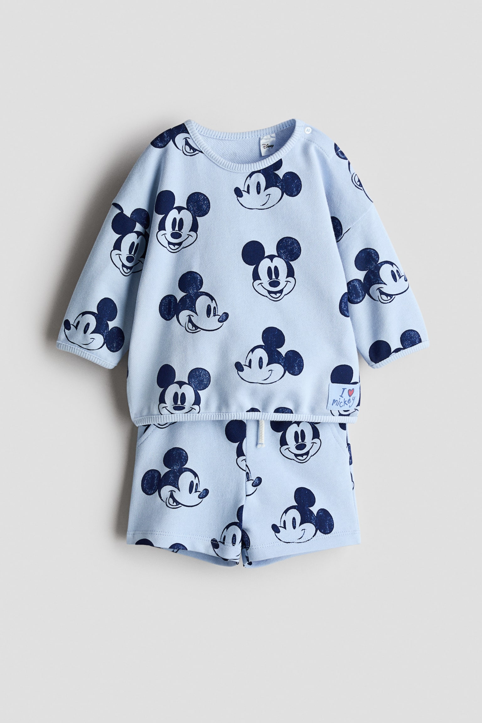 Σετ 2 τεμαχίων με φούτερ και σορτς - Γαλάζιο/Μίκυ Μάους/Κόκκινο/Μίκυ Μάους
