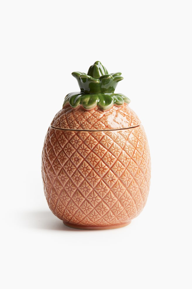 Figurative stoneware jar - Light brown/Pineapple - 1