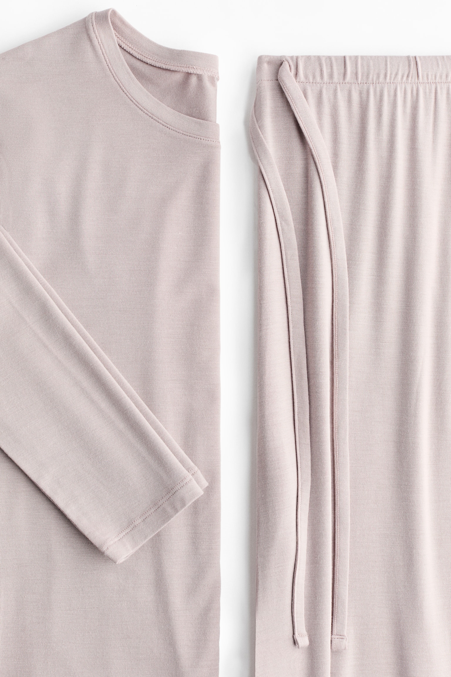 Modal Pijama Takımı - Açık tozlu pembe/Koyu kahverengi - 3