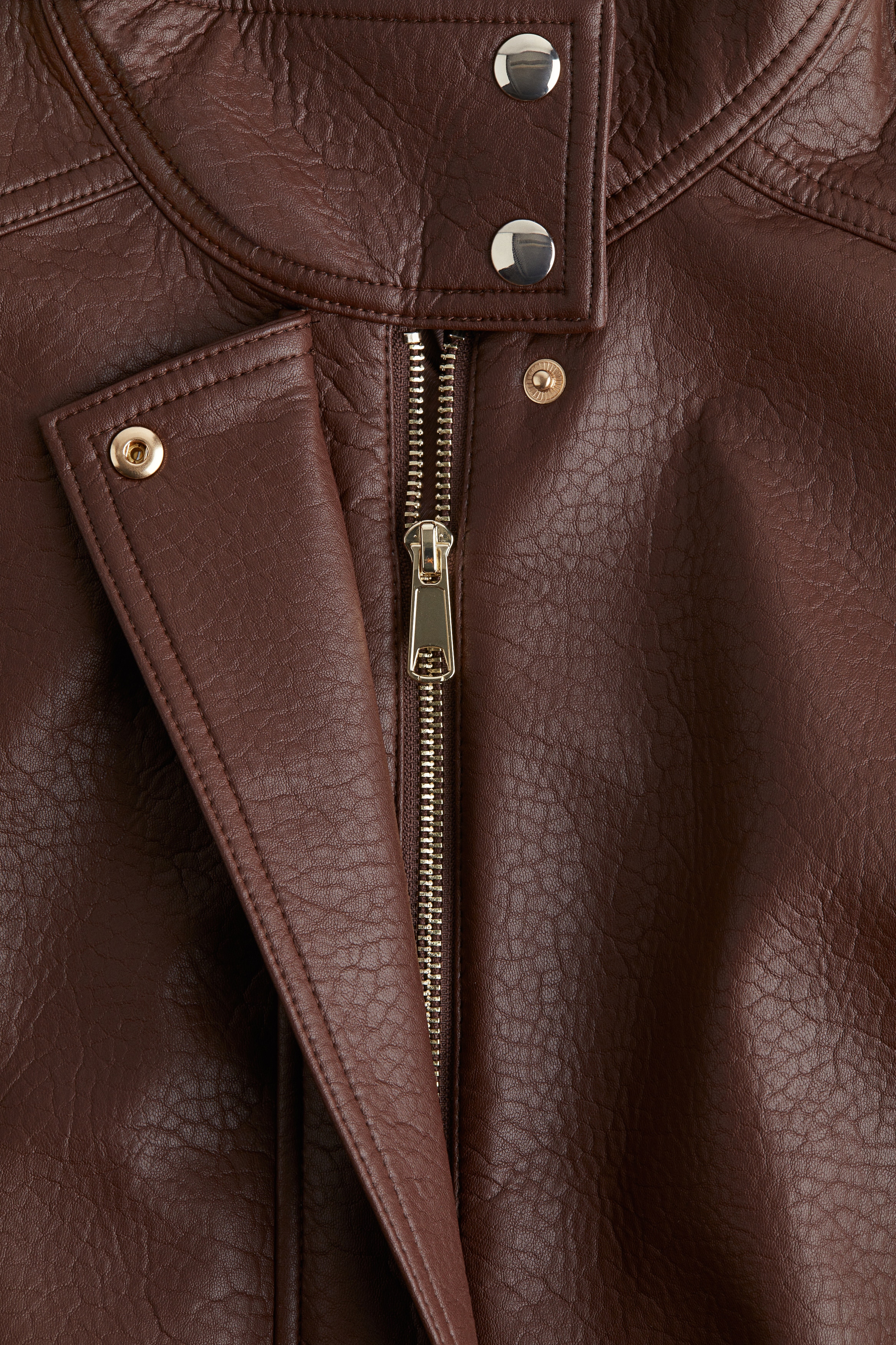 オーバーサイズ コーティングジャケット - ダークブラウン