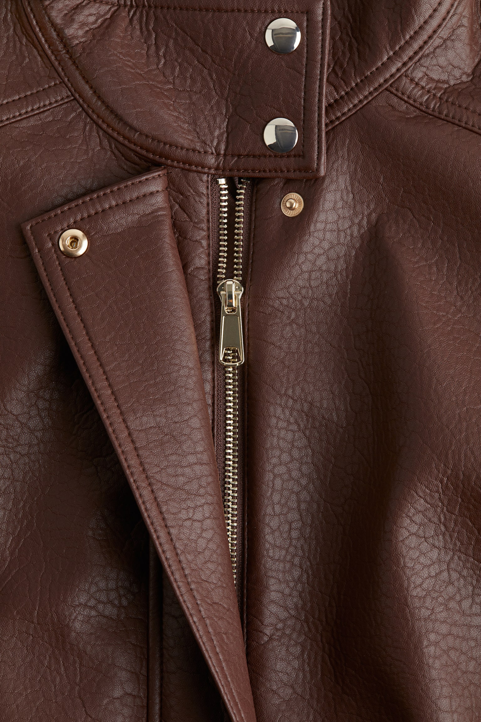 Oversized coated jacket - Dark brown - 6