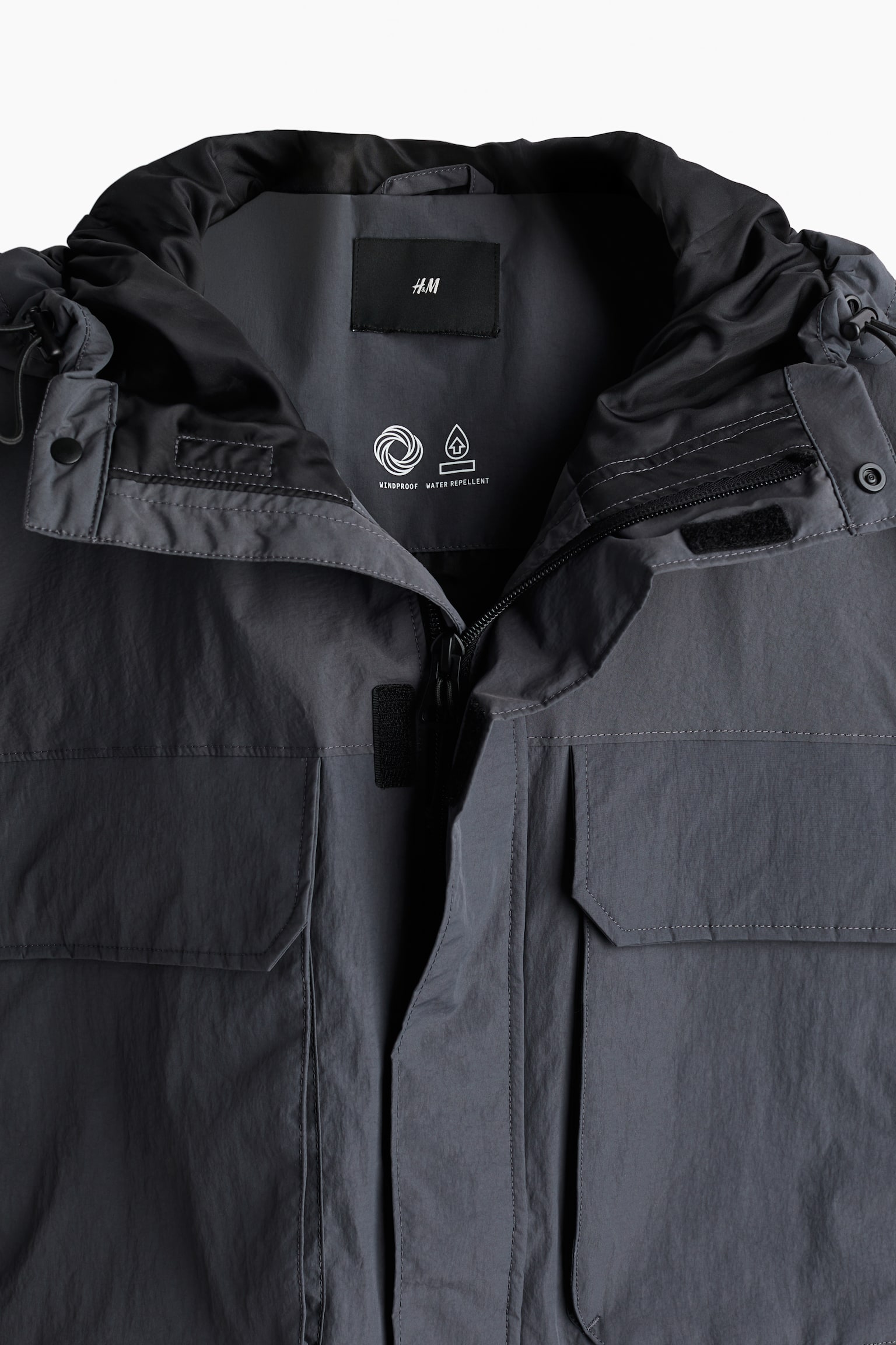 Loose Fit Water-repellent nylon jacket - Dark grey - 7