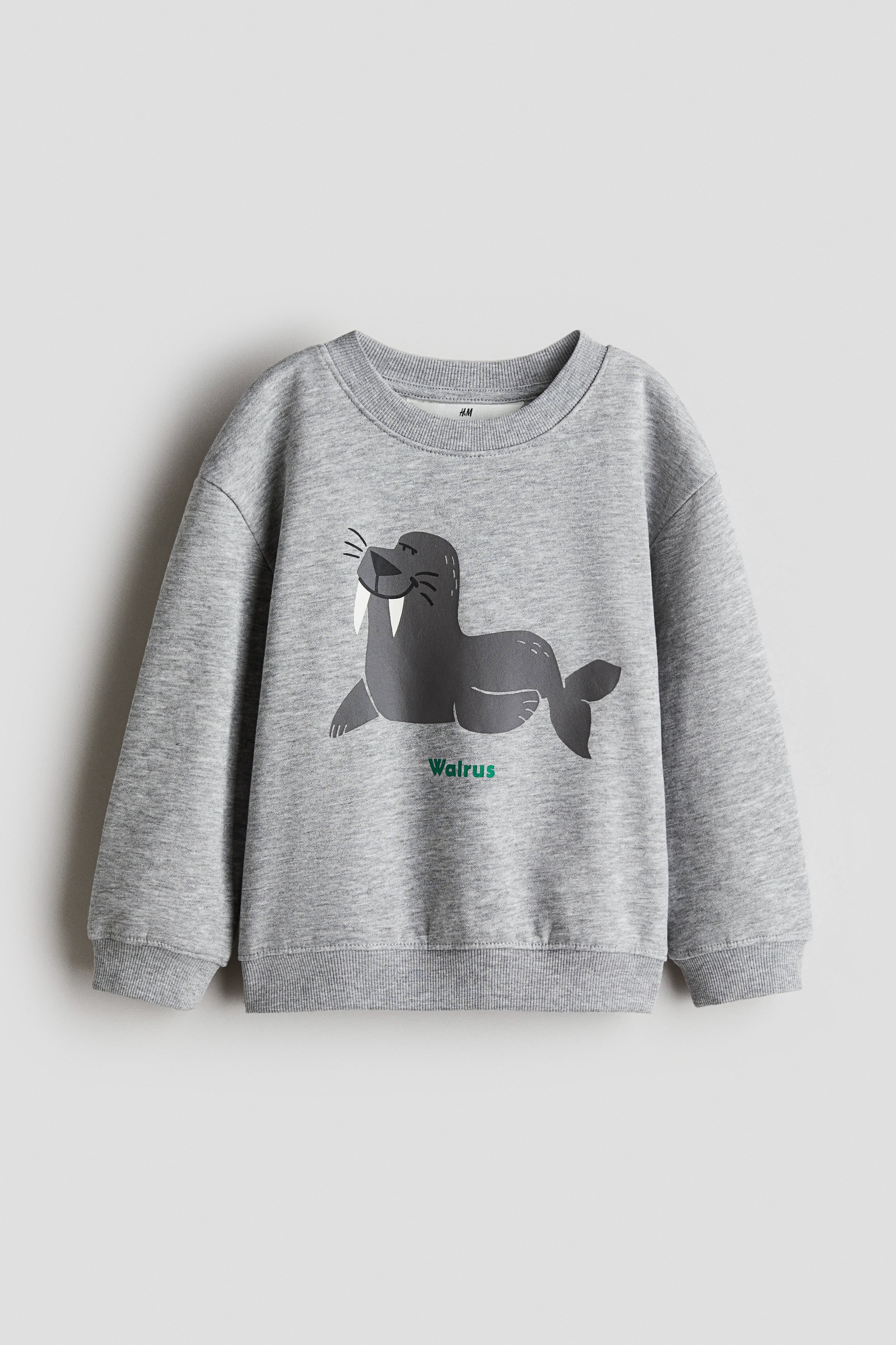 Sweatshirt - Gray melange/walrus - Kids | H&M US