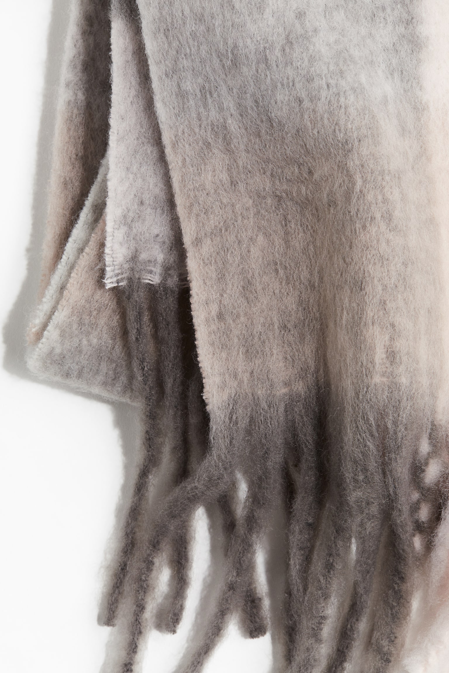 Fringed scarf - Light dusty pink/Grey checked - 2