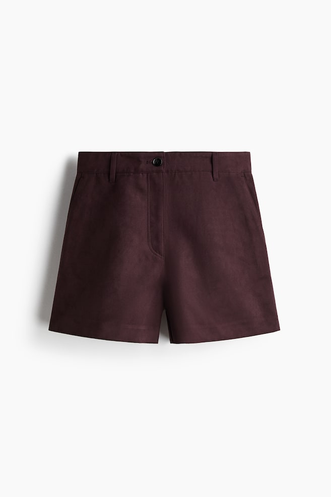 High-waisted shorts - Burgundy - 1