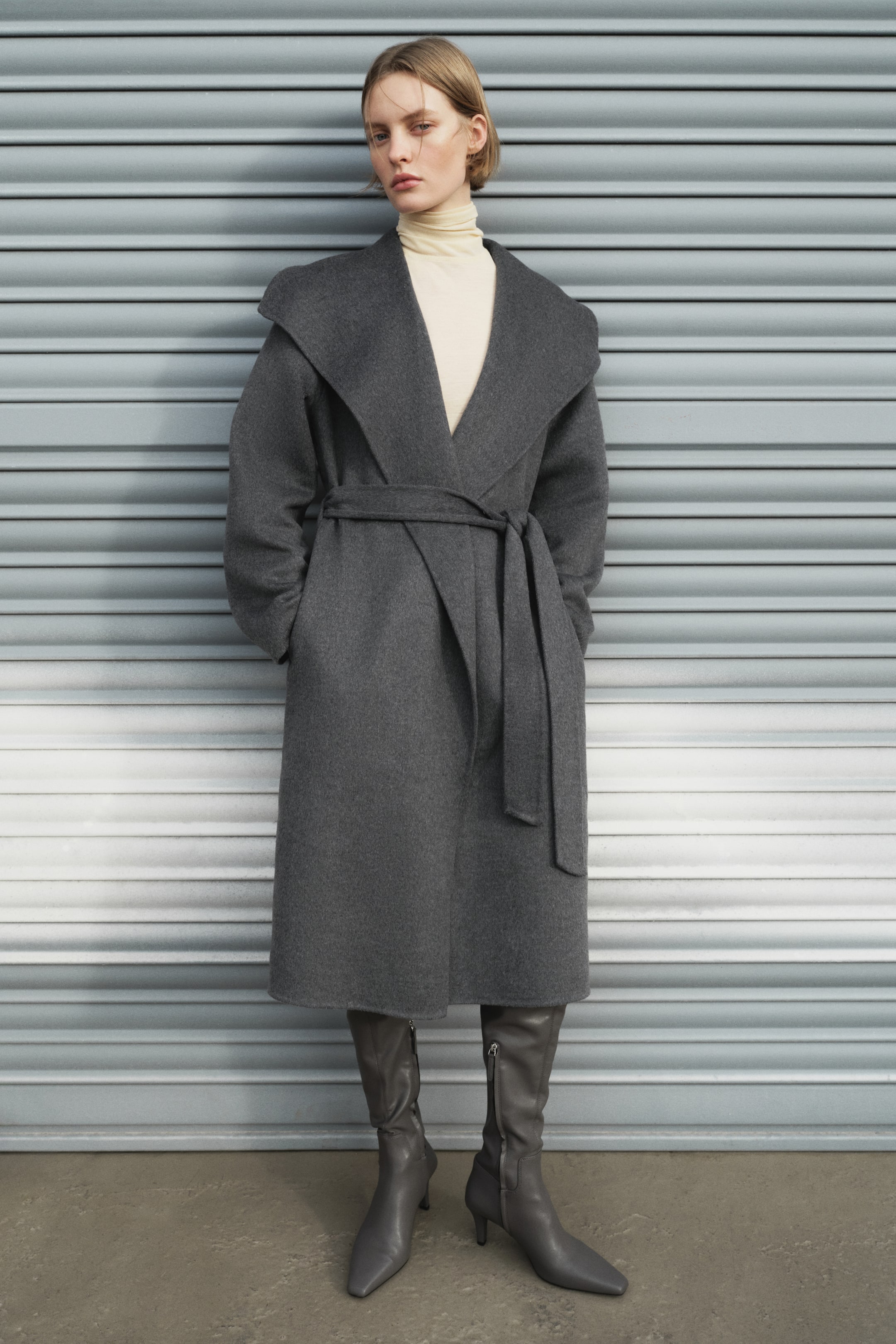 View larger image: Handmade wool-blend coat - Dark grey - Ladies | H&M IN 3
