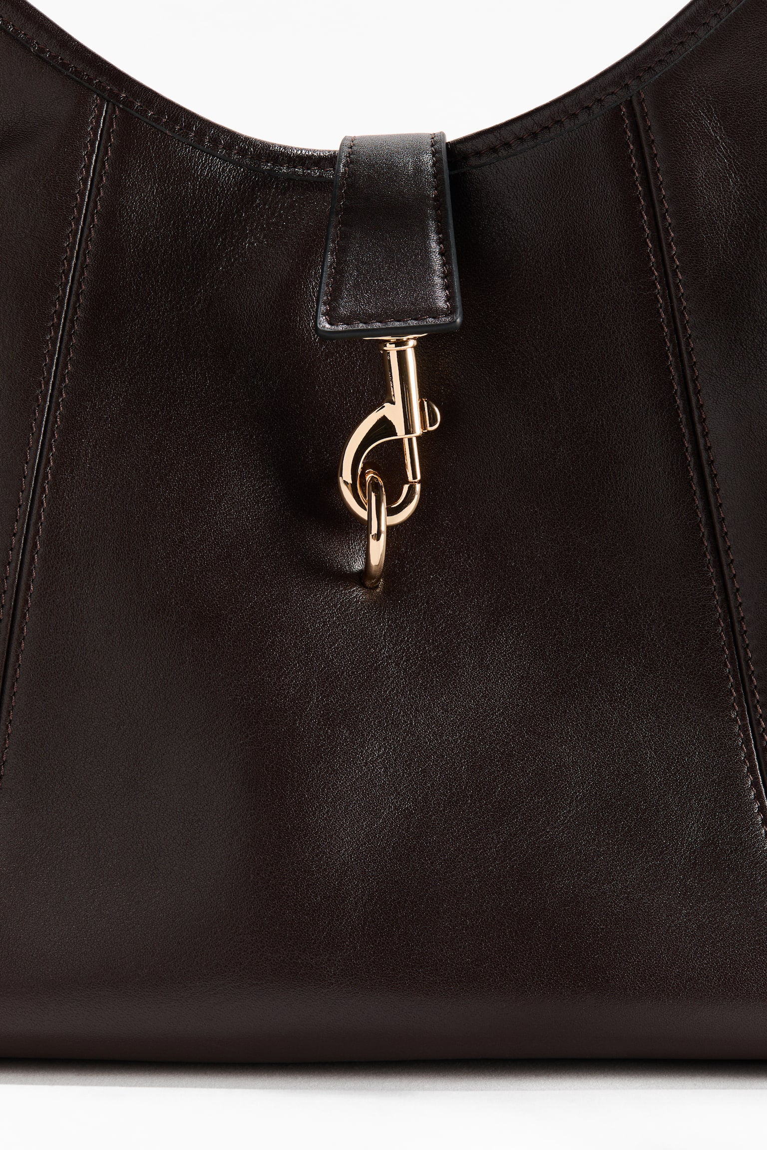 Женская сумка H&M Leather Shoulder, цвет: Тёмный коричневый — фото 4