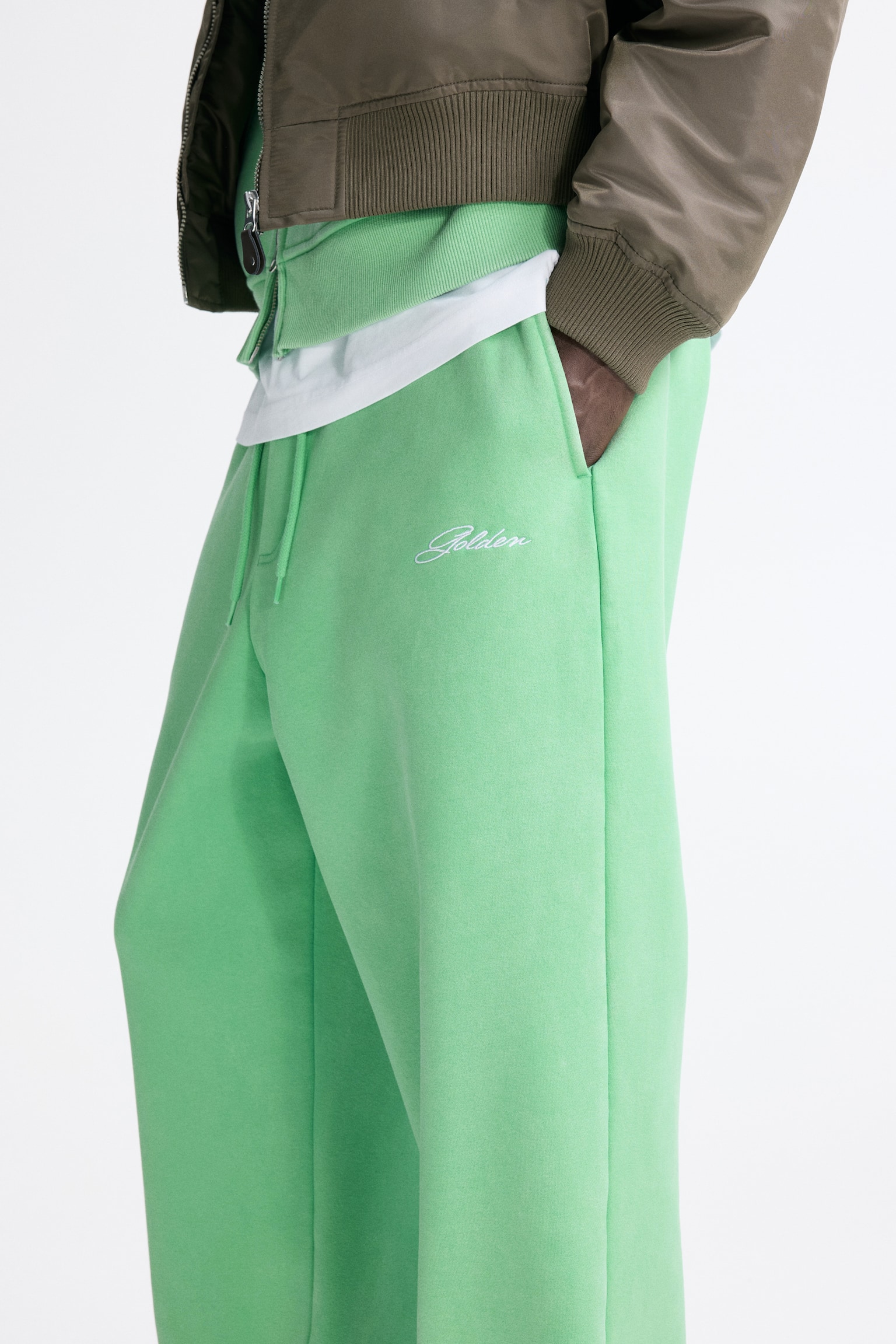 Spodnie dresowe Loose Fit - Jaskrawozielony/Jasnoniebieski/Szary melanż/Fortes Fortuna - 6