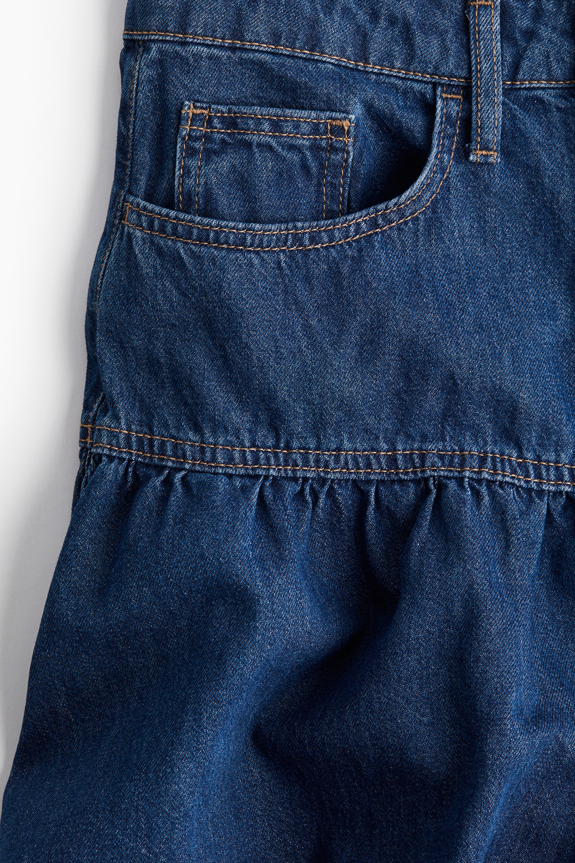 Flared-hem denim skirt