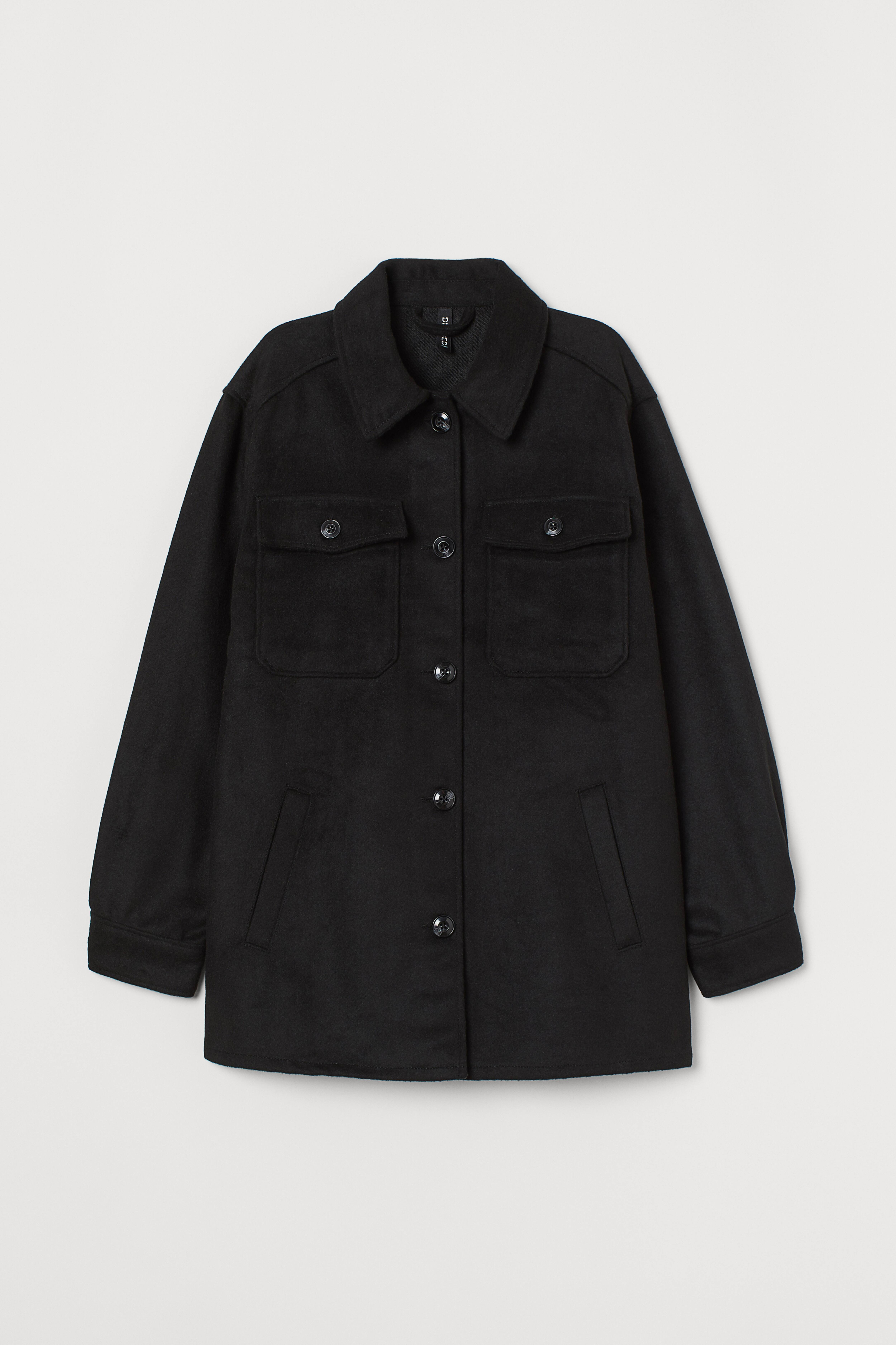 Black shirt jacket best sale