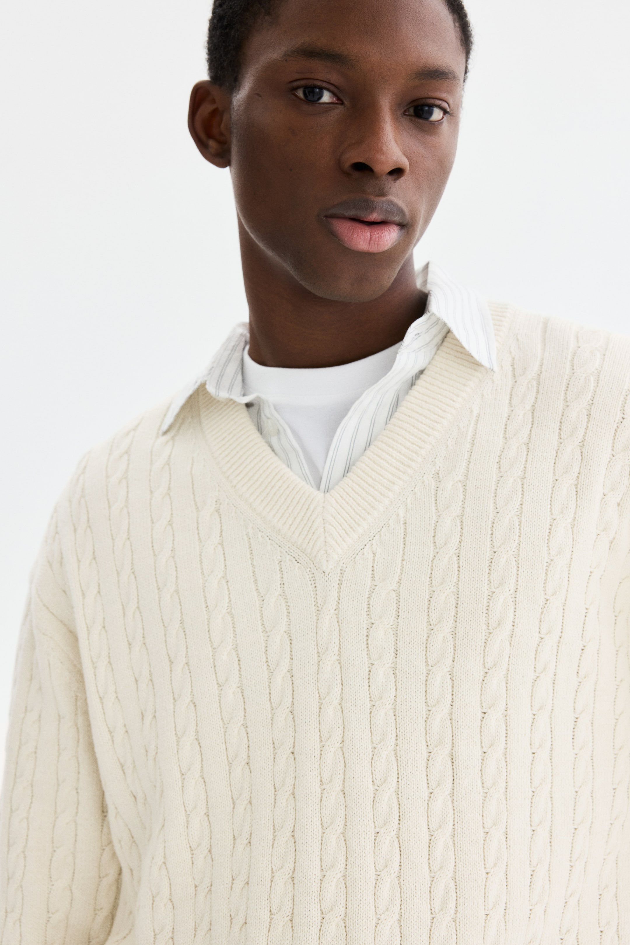Regular-Fit Cable-Knit Sweater