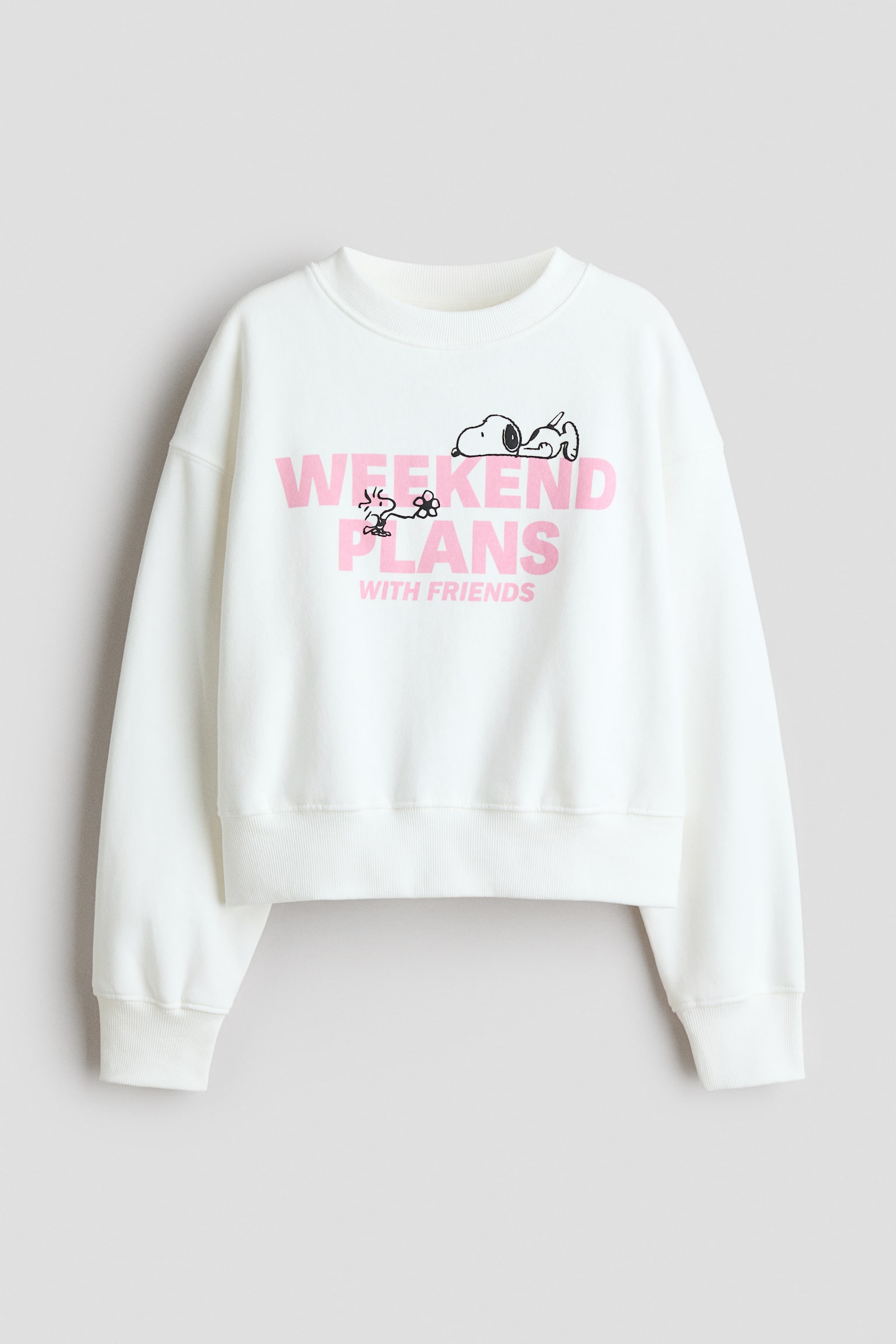 Print-motif brushed-inside sweatshirt - Cream/Snoopy