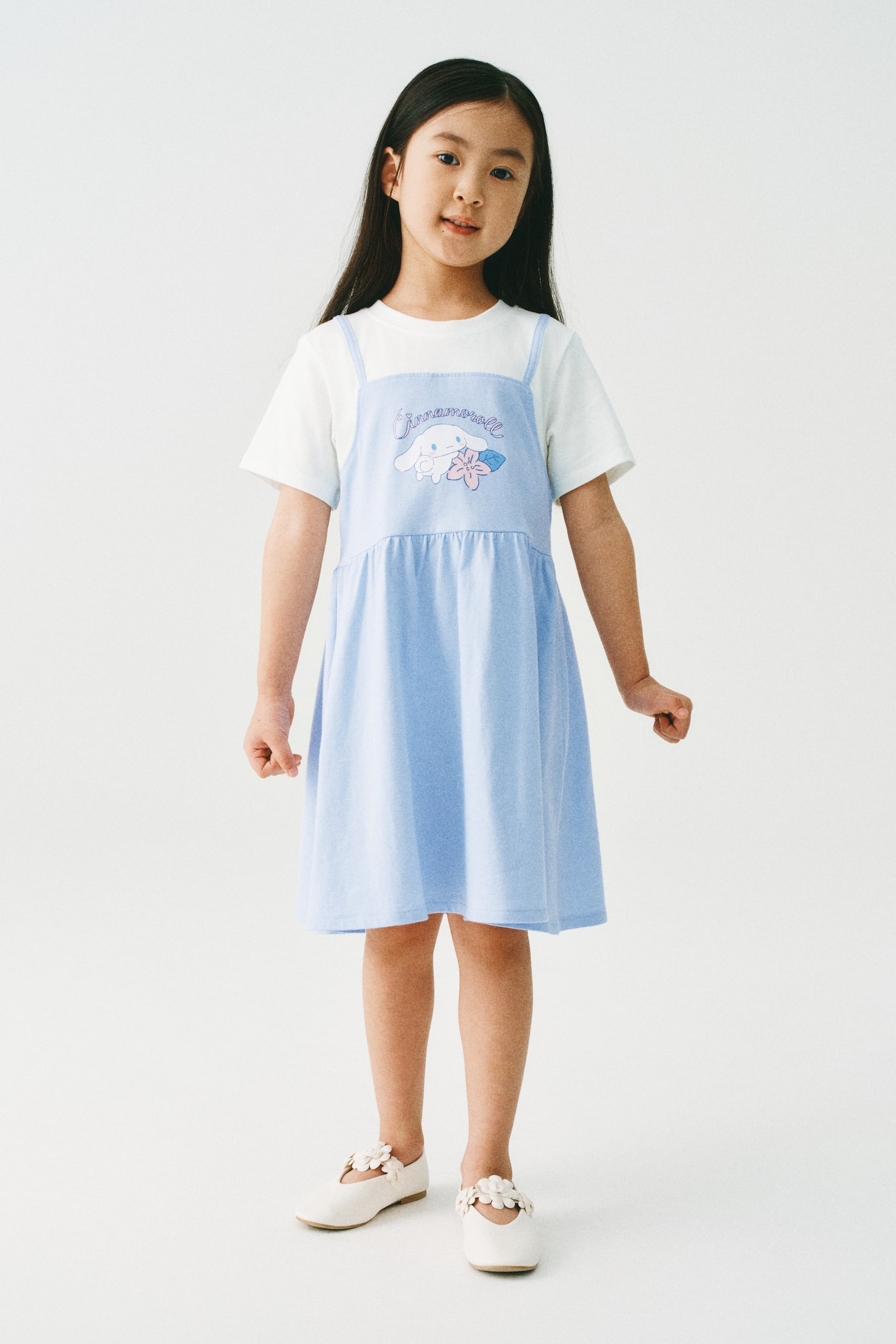 Детское платье H&M Printed Layered, цвет: Светлый синий — фото 2
