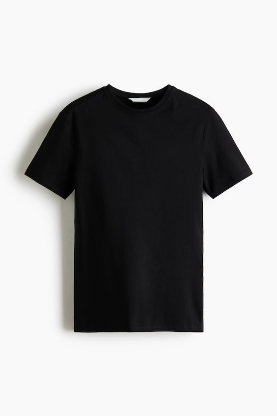 Женские футболки H&M Fitted Cotton-Blend T-Shirt
