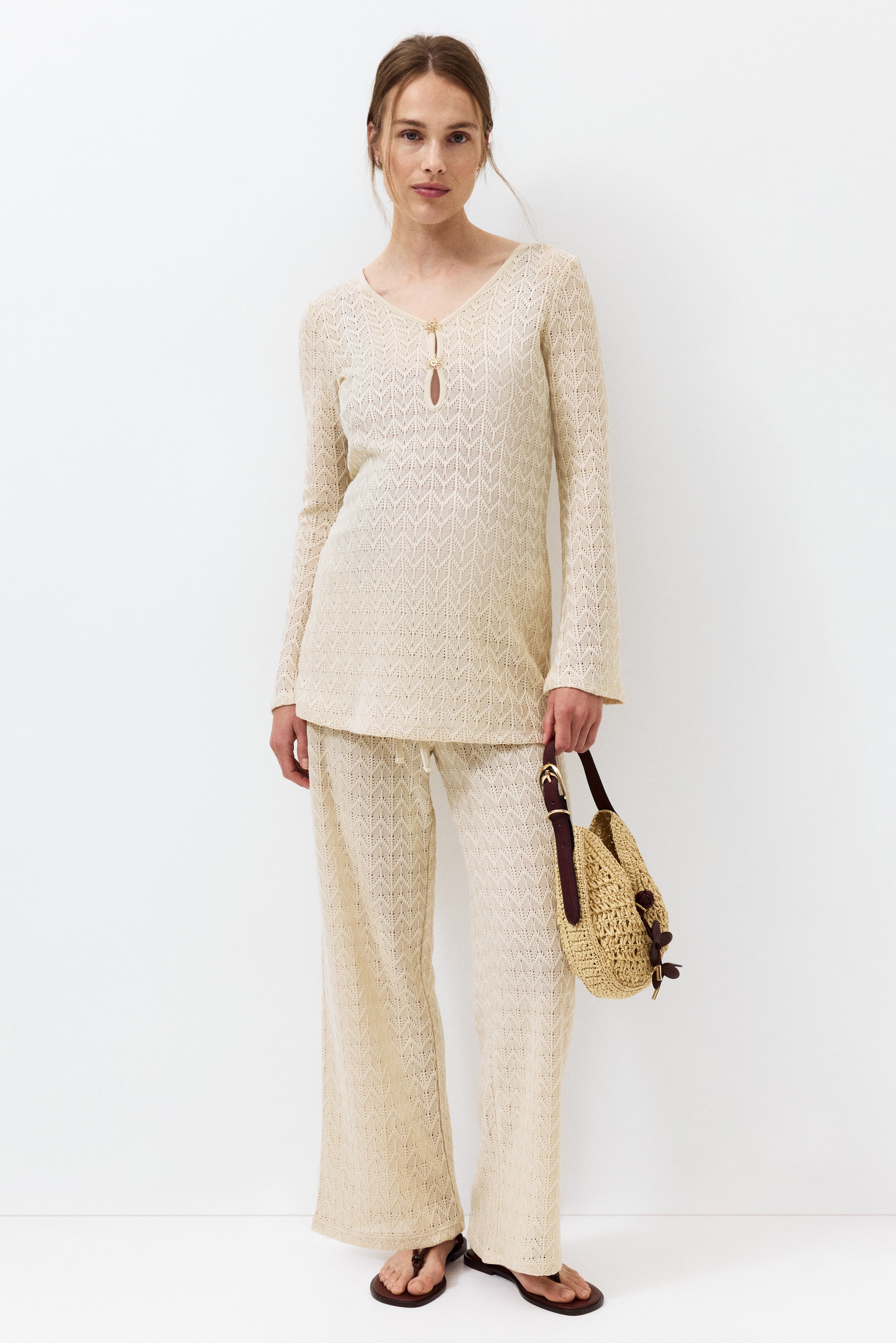 MAMA Ensemble 2 pièces en tricot pointelle