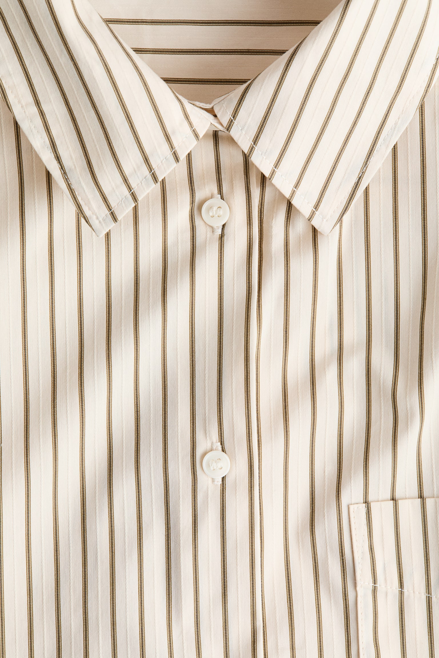 Oversized poplin shirt - Light beige/Striped/Blue/Blue/Striped - 4