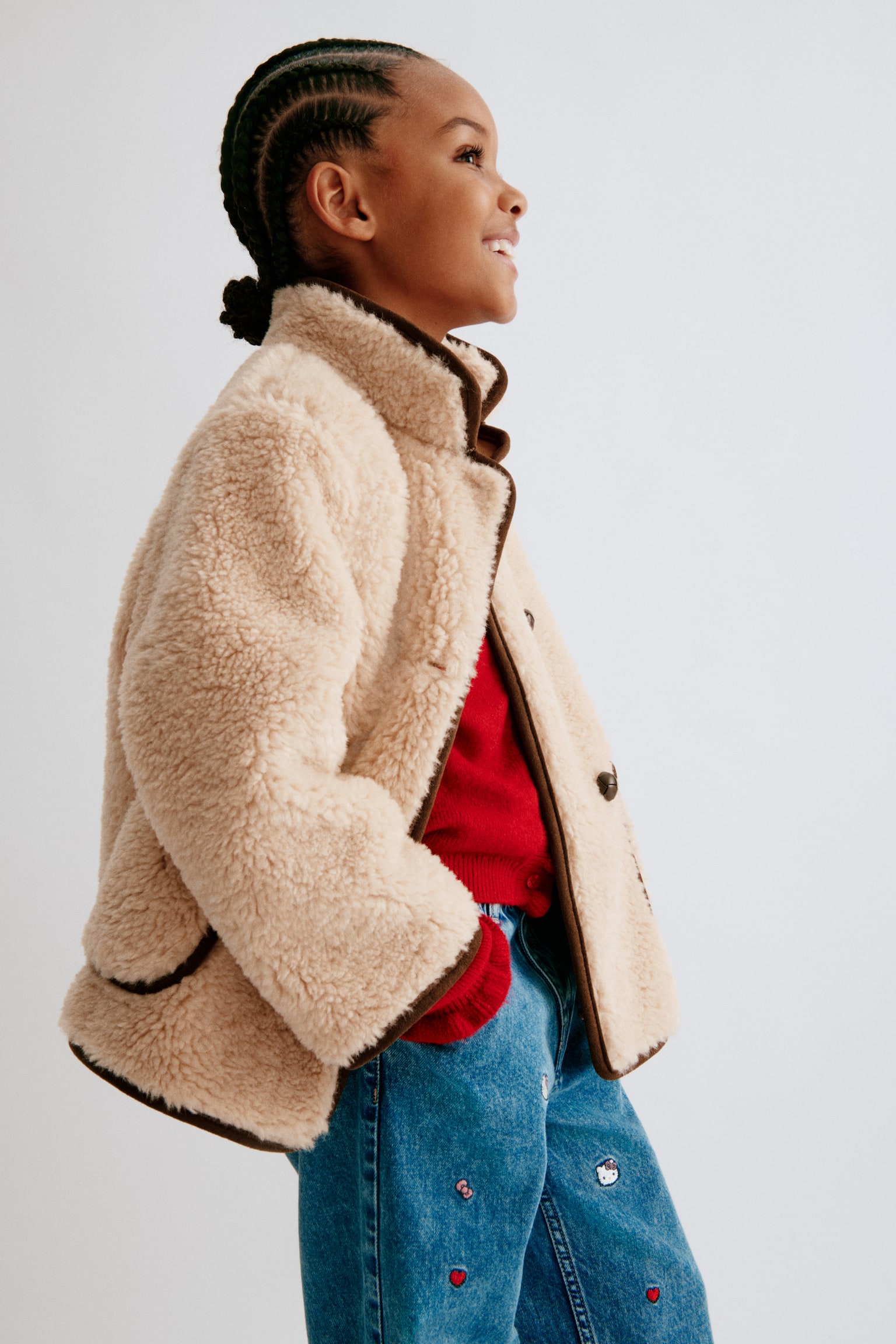 Детская куртка H&M Teddy Fleece, цвет: Бежевый — фото 5