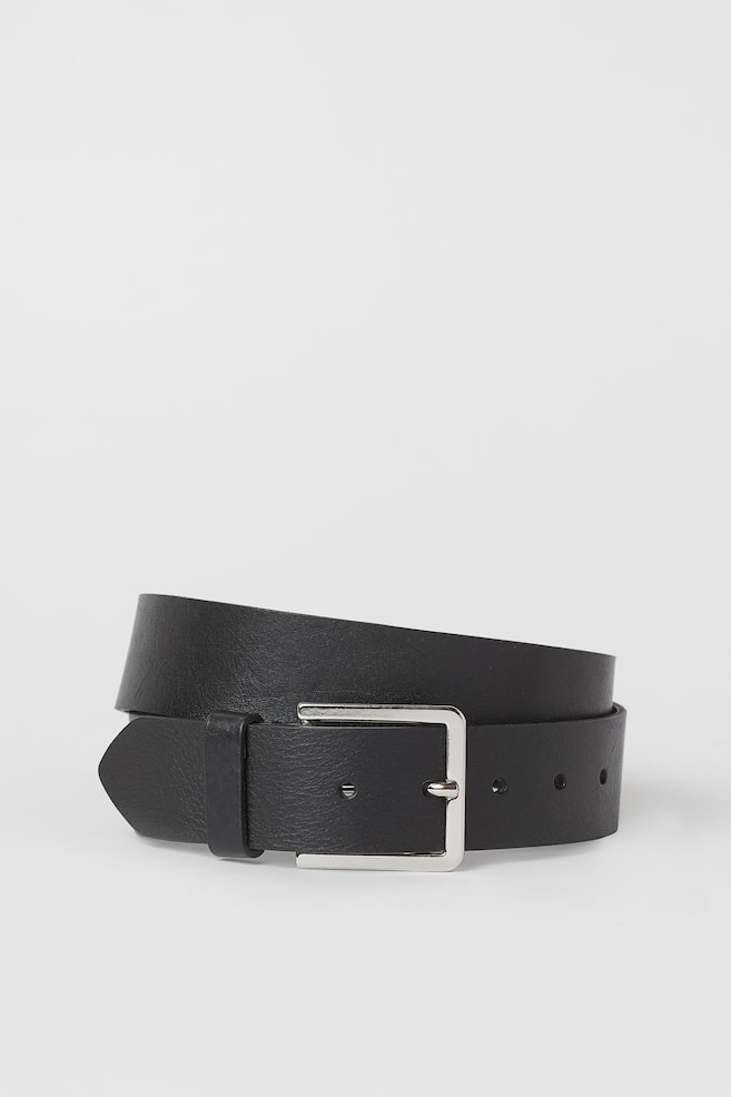 Leather belt - Black - 2