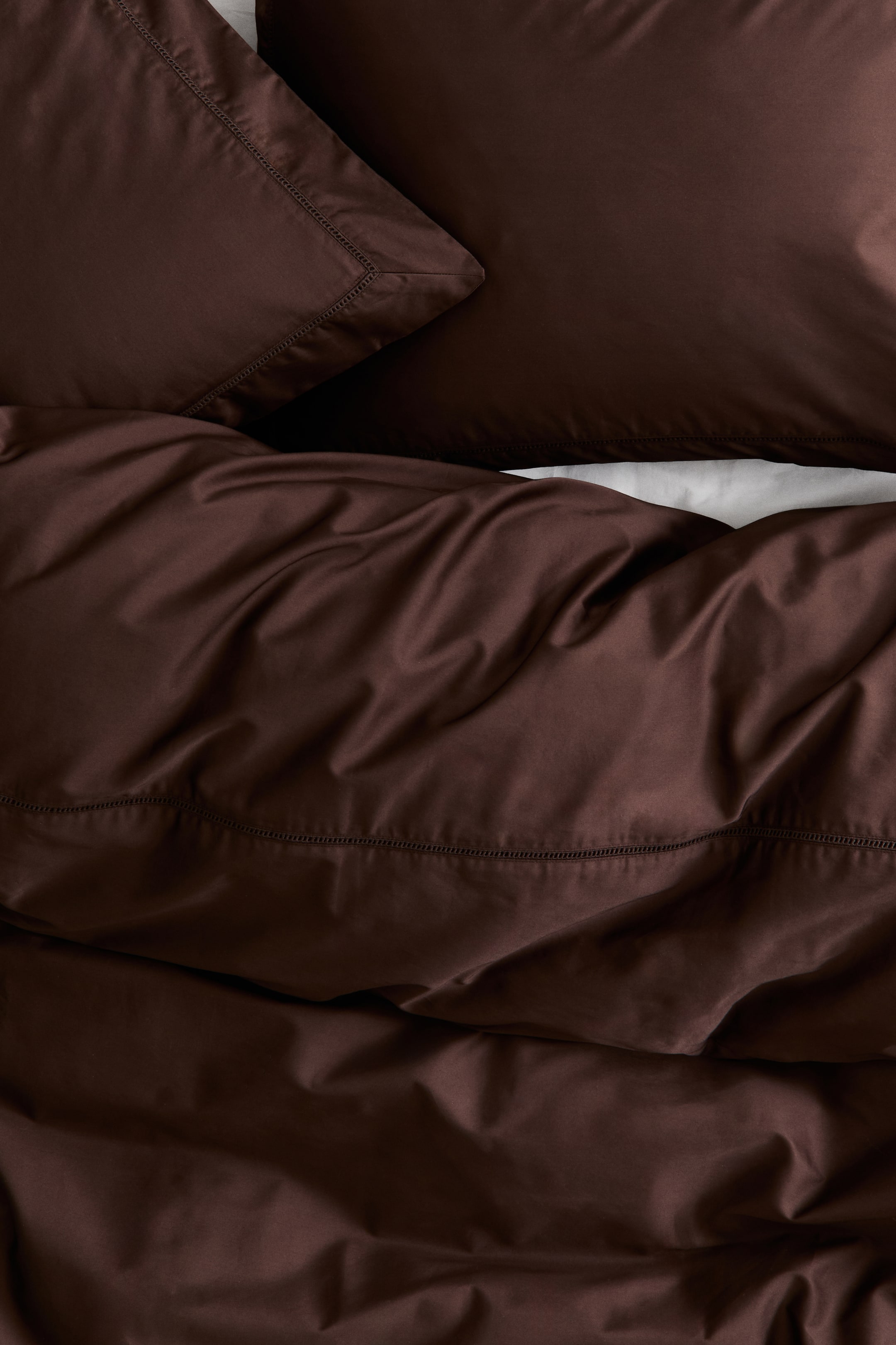 View larger image: Egyptian Cotton King/Queen Duvet Cover Set - Dark brown - Home All | H&M US 3