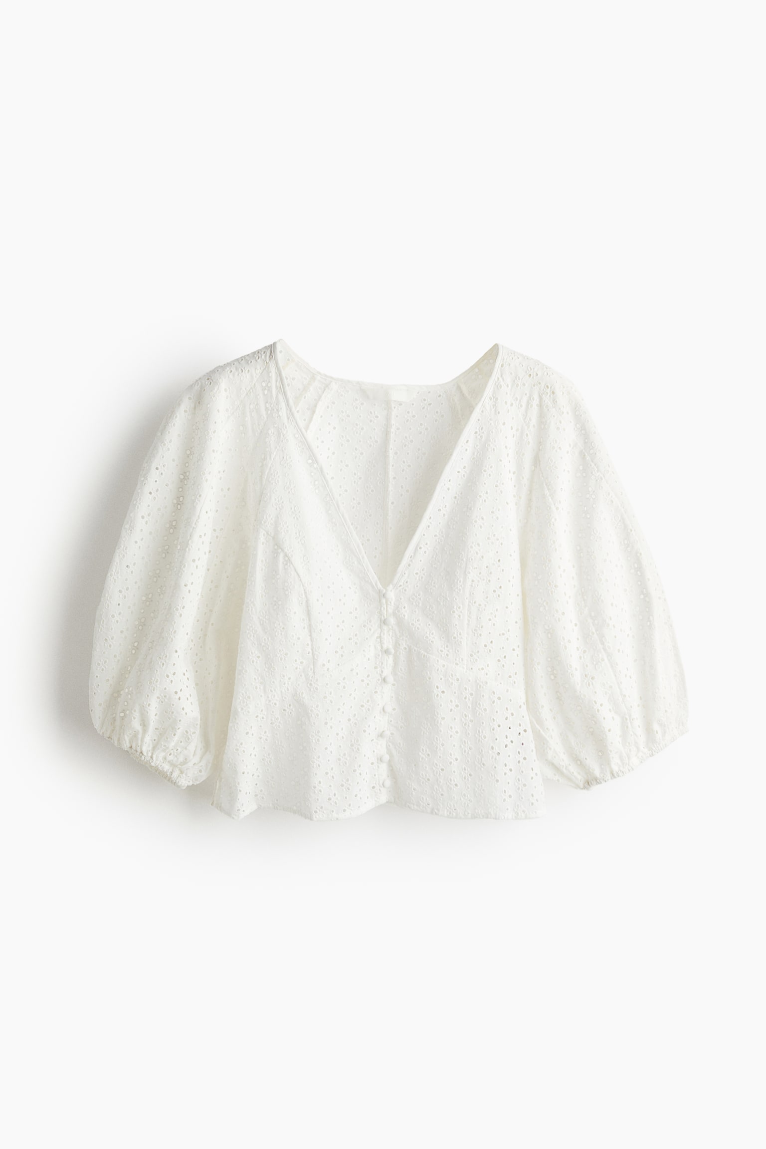 Broderie Anglaise Blouse - White - 2