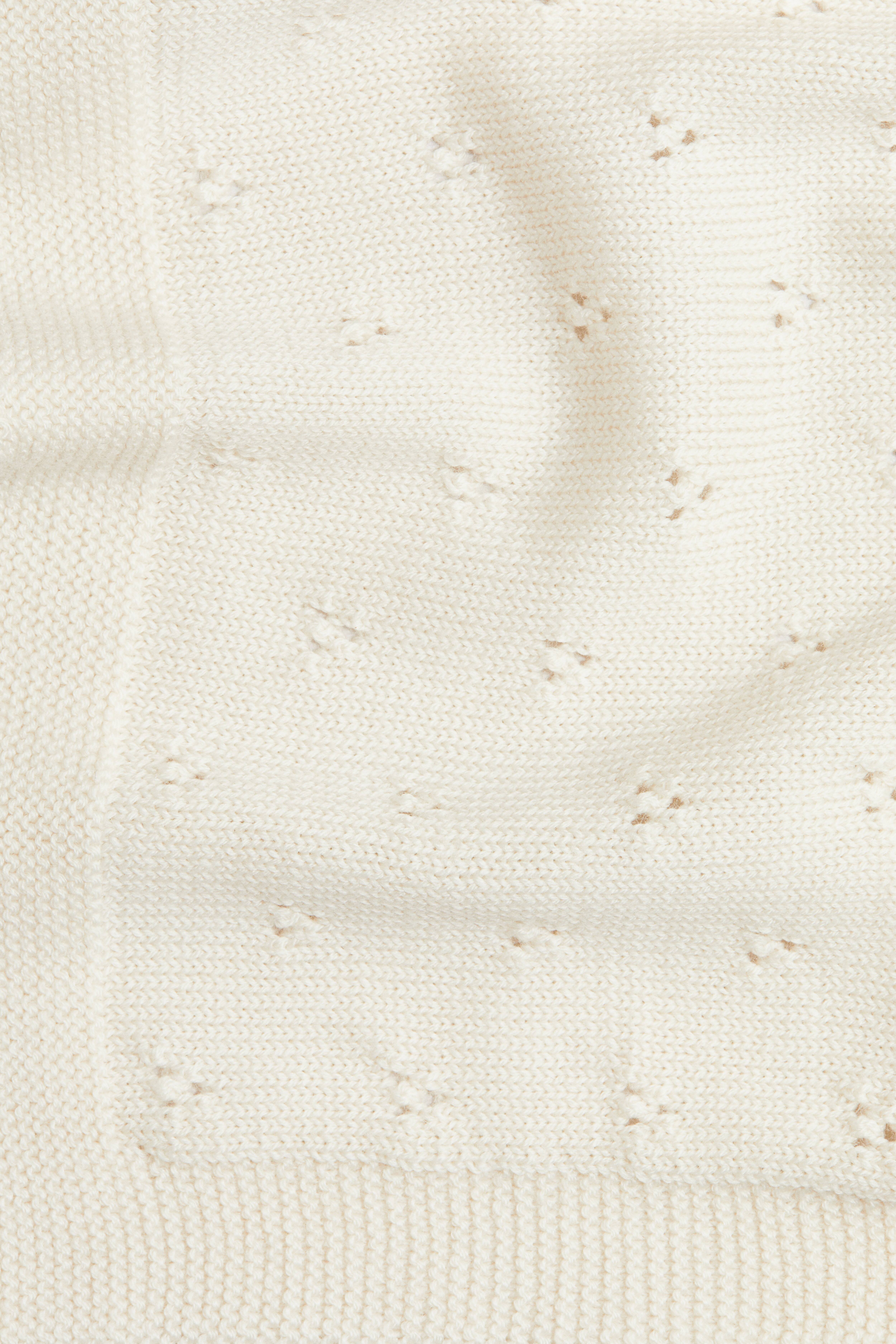 Pointelle-Knit Wool Blanket