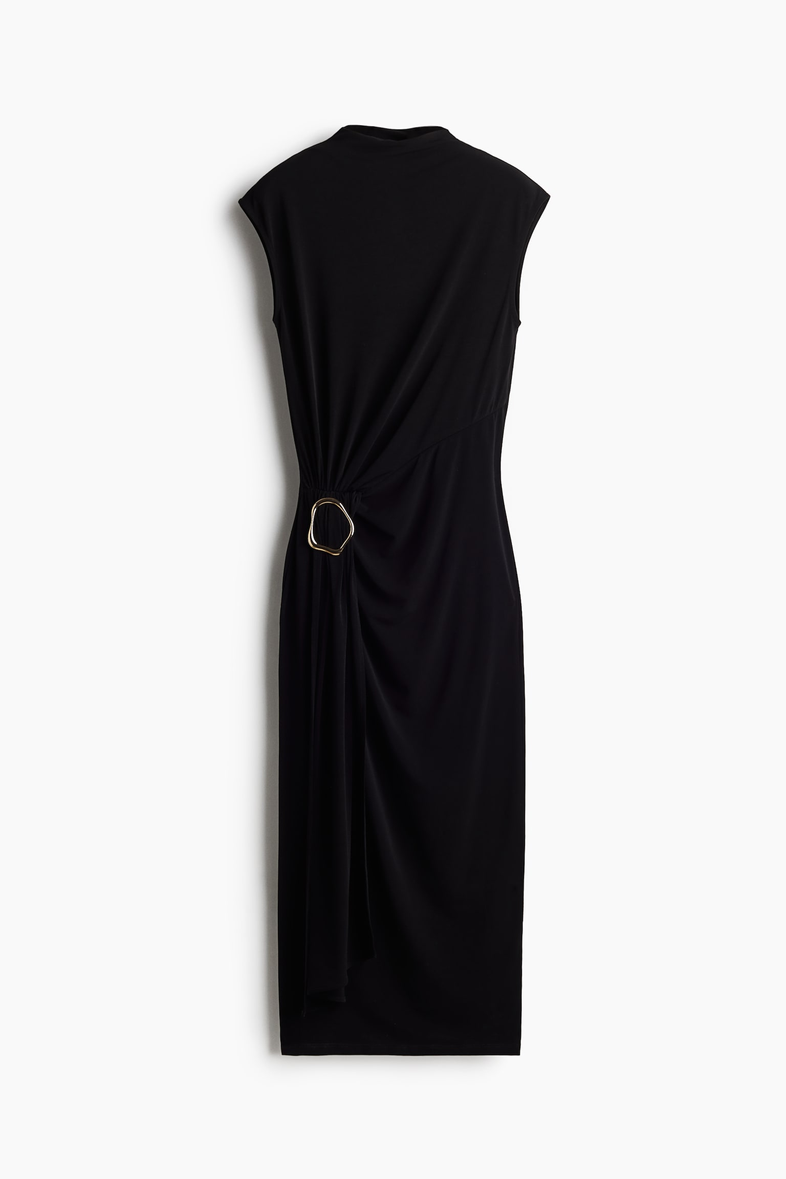 Draped-detail bodycon dress - Black - 2