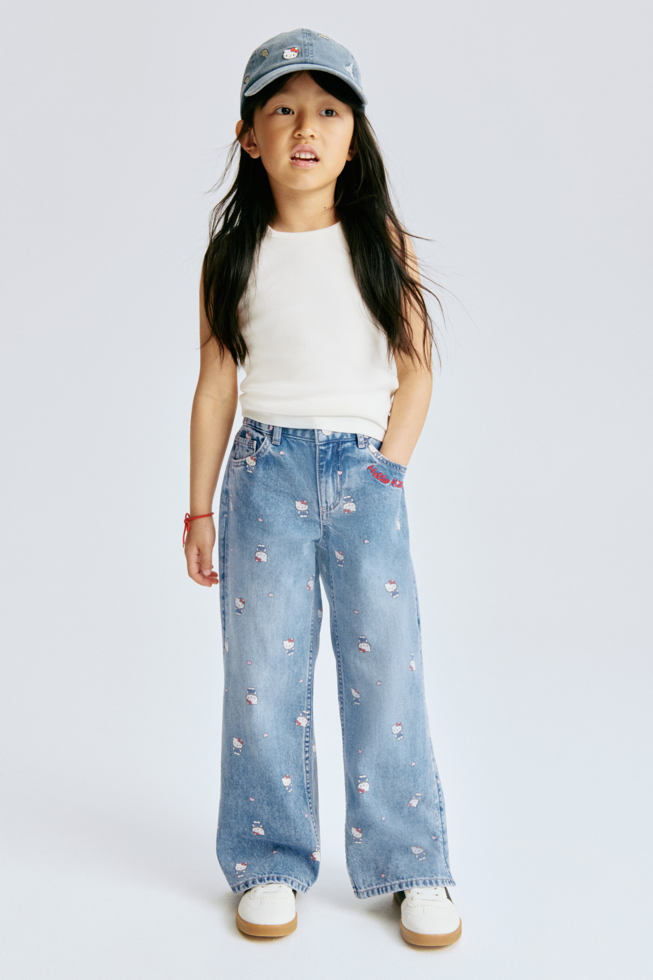 Jean imprimé aux jambes larges