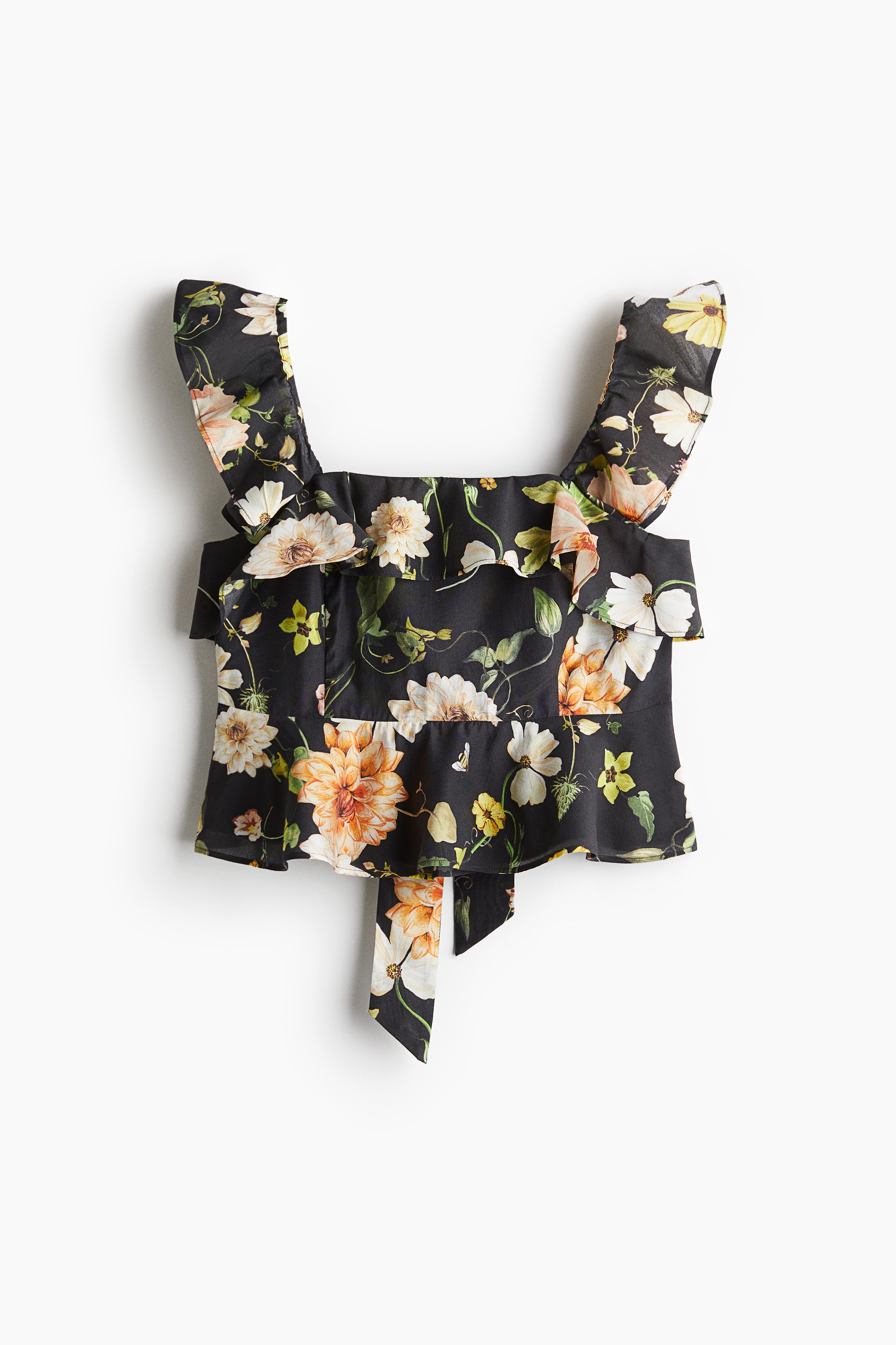 Top peplum - Preto/Floral/Creme/Floral