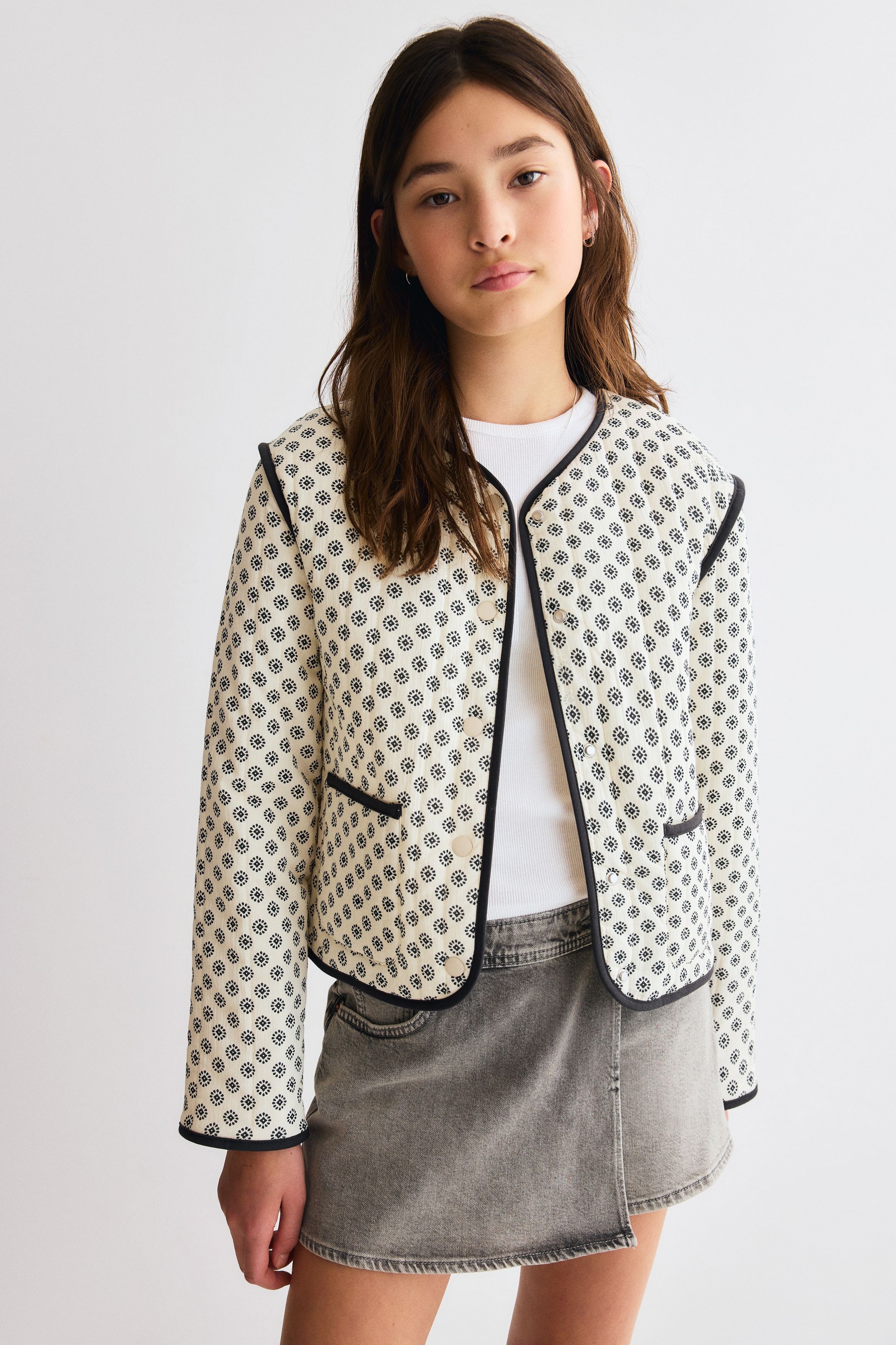 Saco en algodón guateado - Crema/Diseño