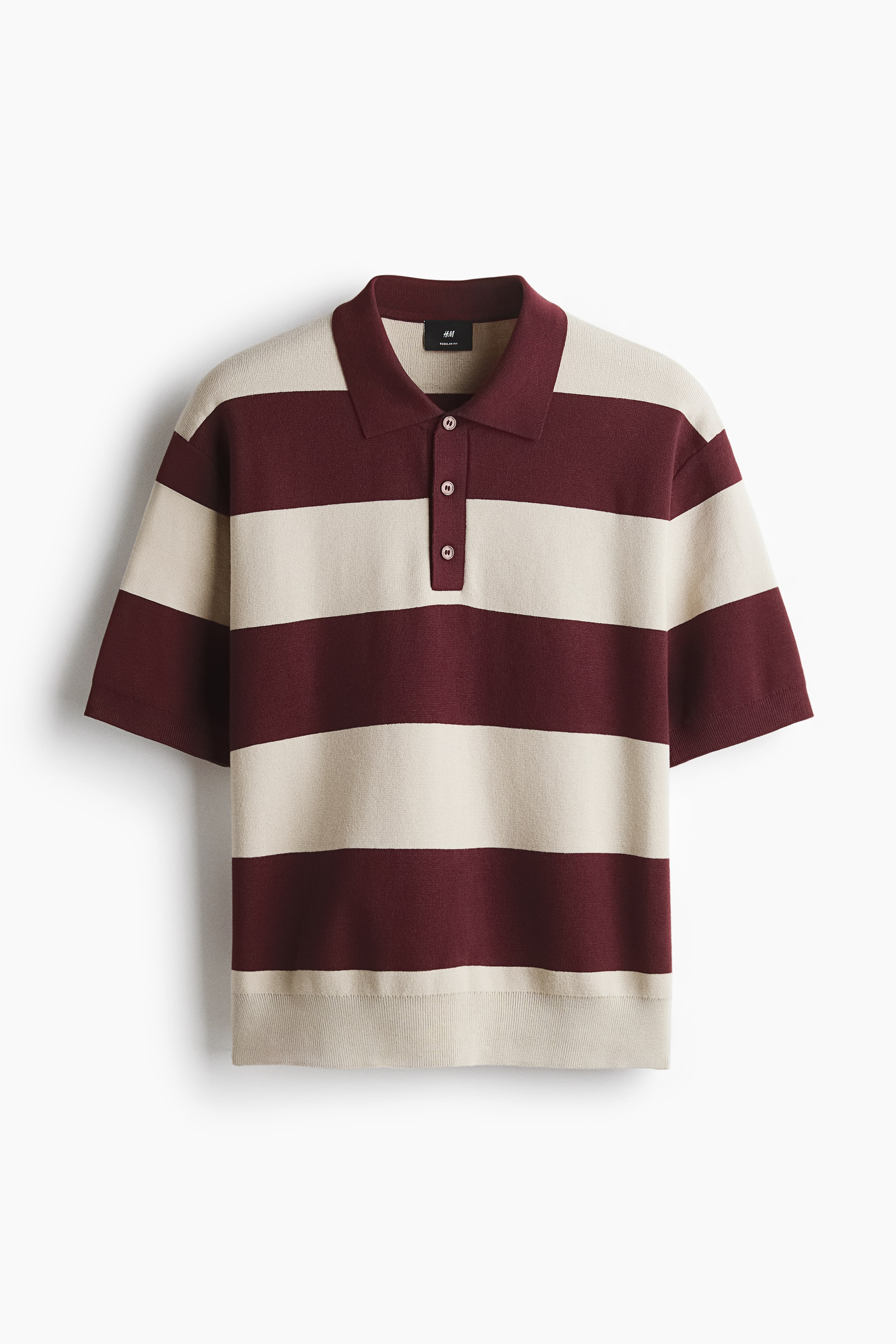 View larger image: Regular Fit Polo shirt - Burgundy/Striped - Men | H&M IN 5