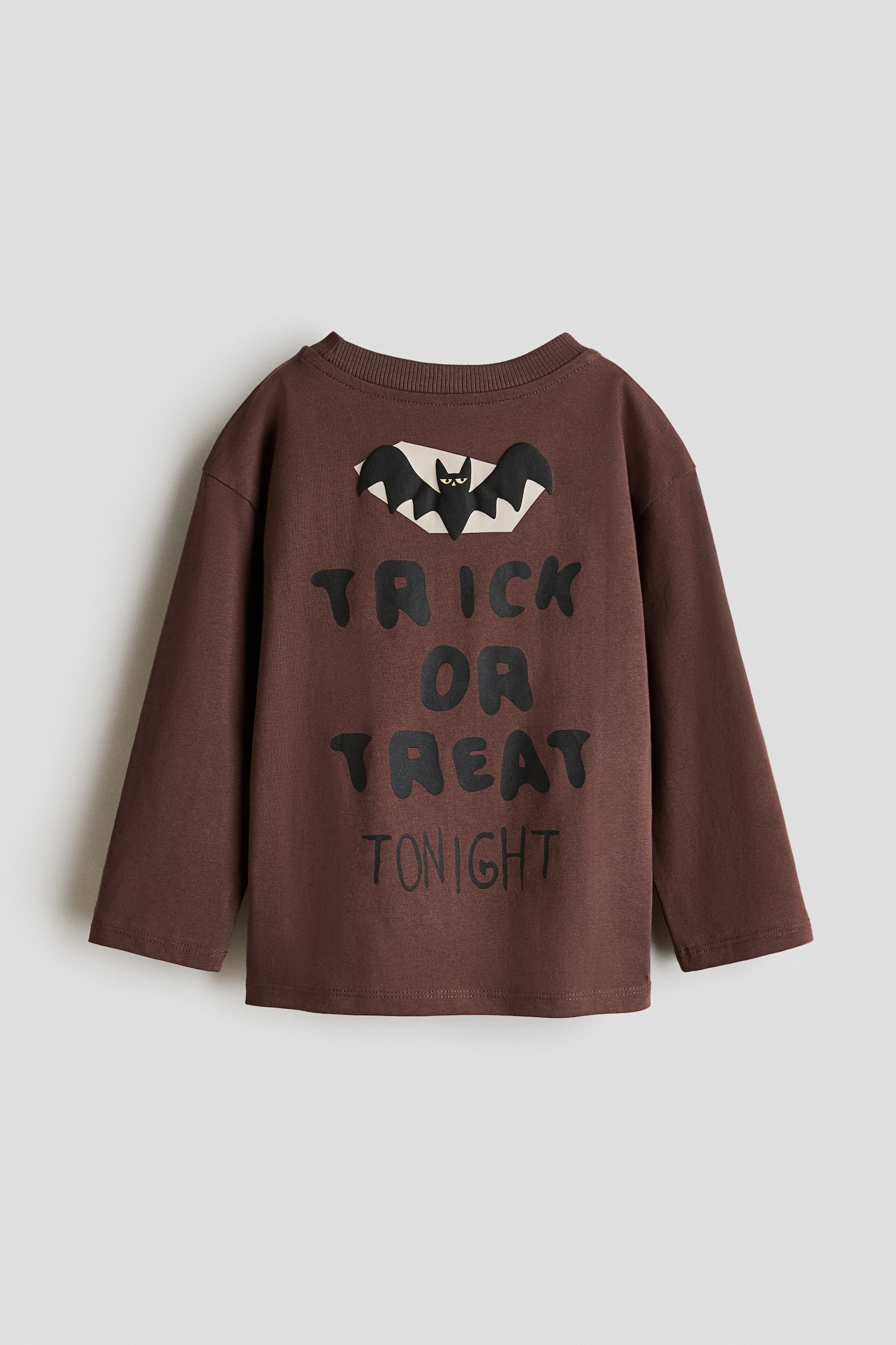 Детская футболка H&M Long-sleeved printed, цвет: Тёмный коричневый — фото 4
