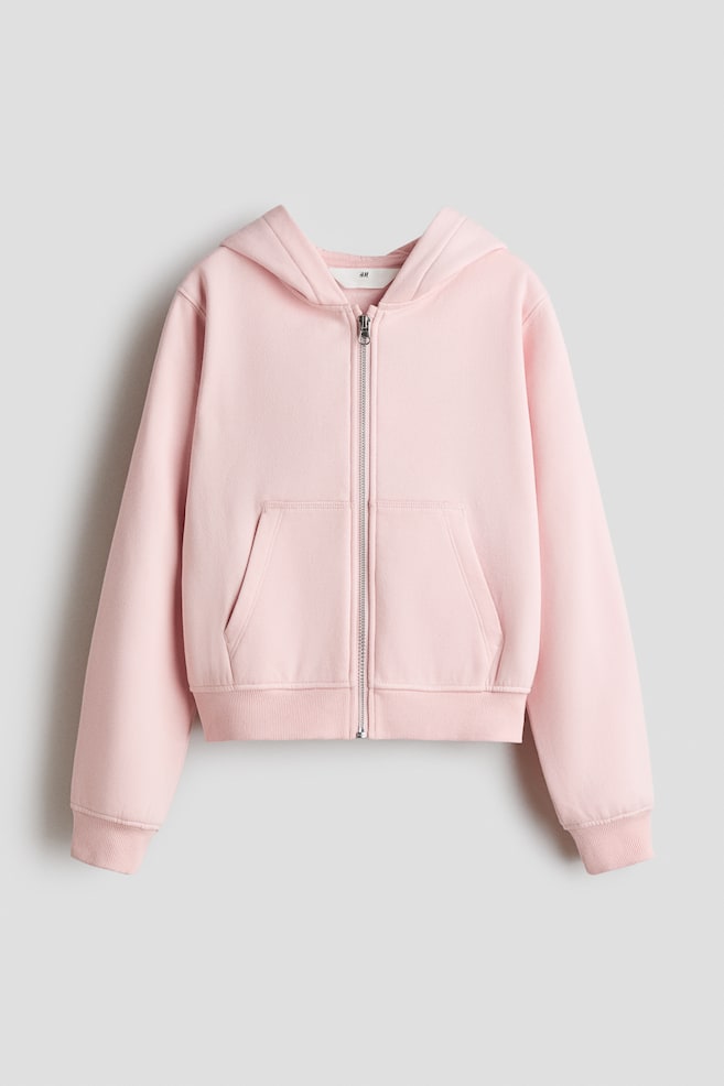 Hoodie zippé - Rose clair/Bleu clair/Crème chiné/Turquoise clair/Noir/Marron/Gris clair chiné - 1