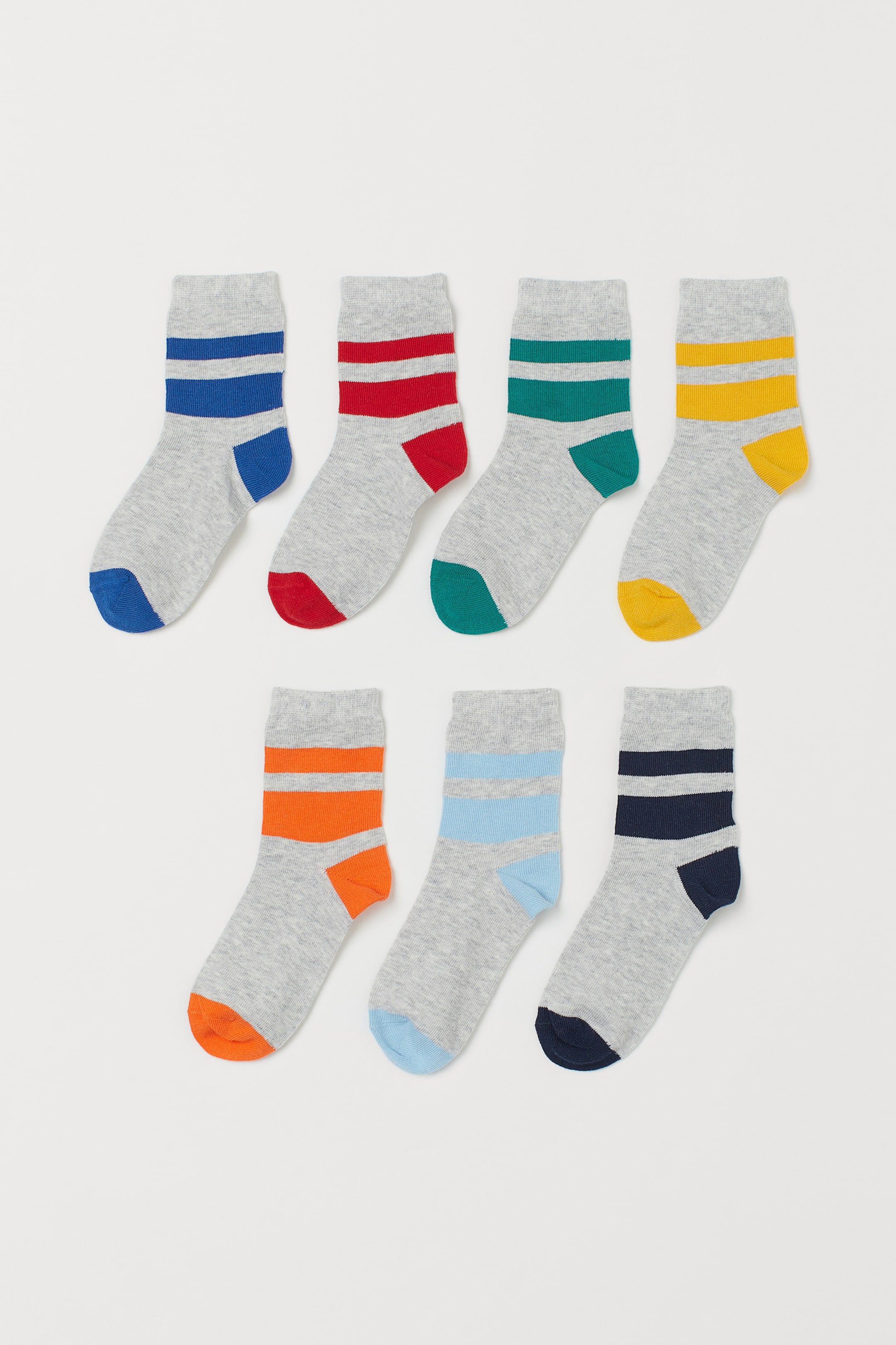 Agrandir l'image: Lot de 7 paires de chaussettes - Gris/couleur arc-en-ciel - ENFANT | H&M FR 1