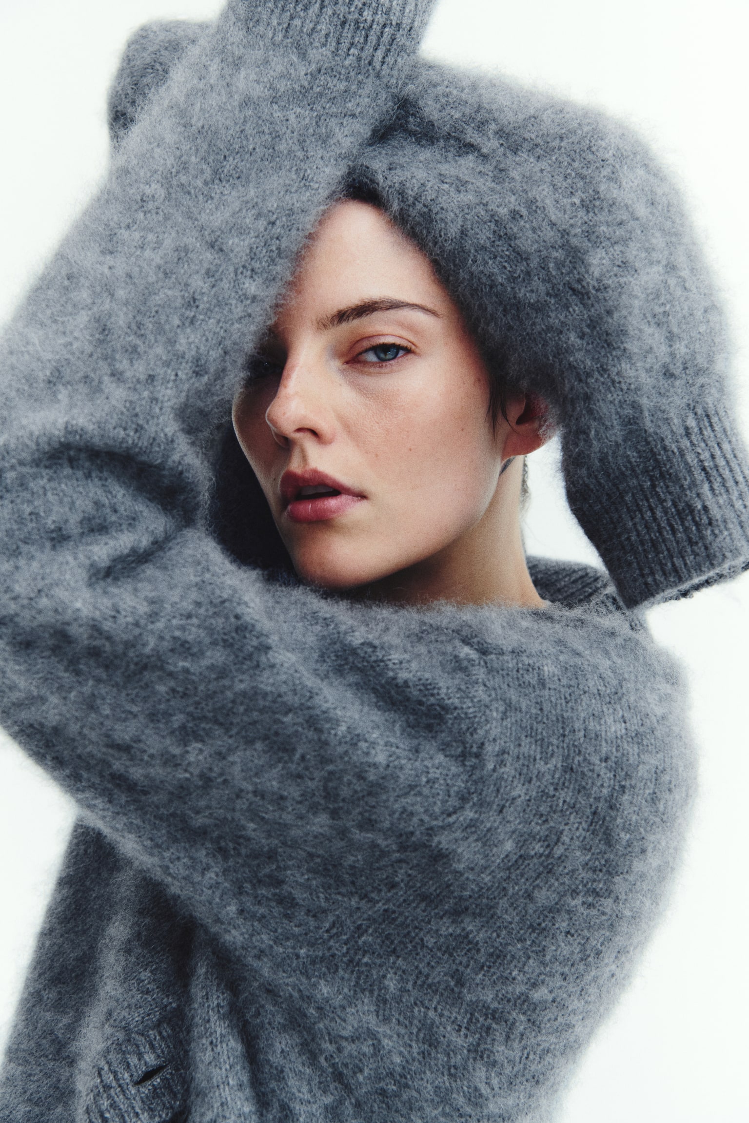 Женский кардиган H&M Oversized Wool, цвет: Серый меланжевый — фото 3