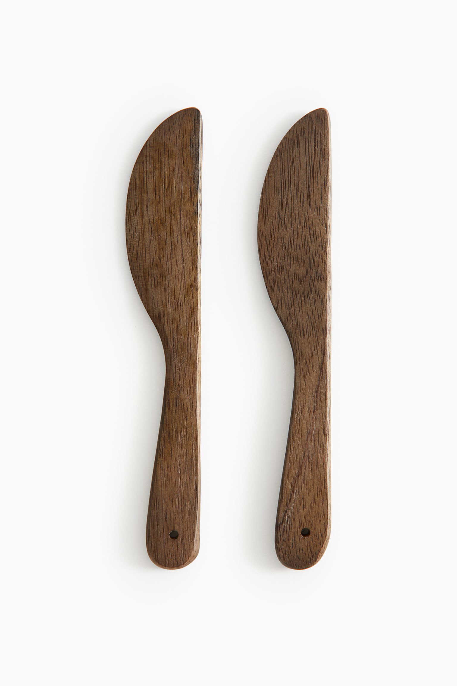 2-pack wooden butter knives - Brown