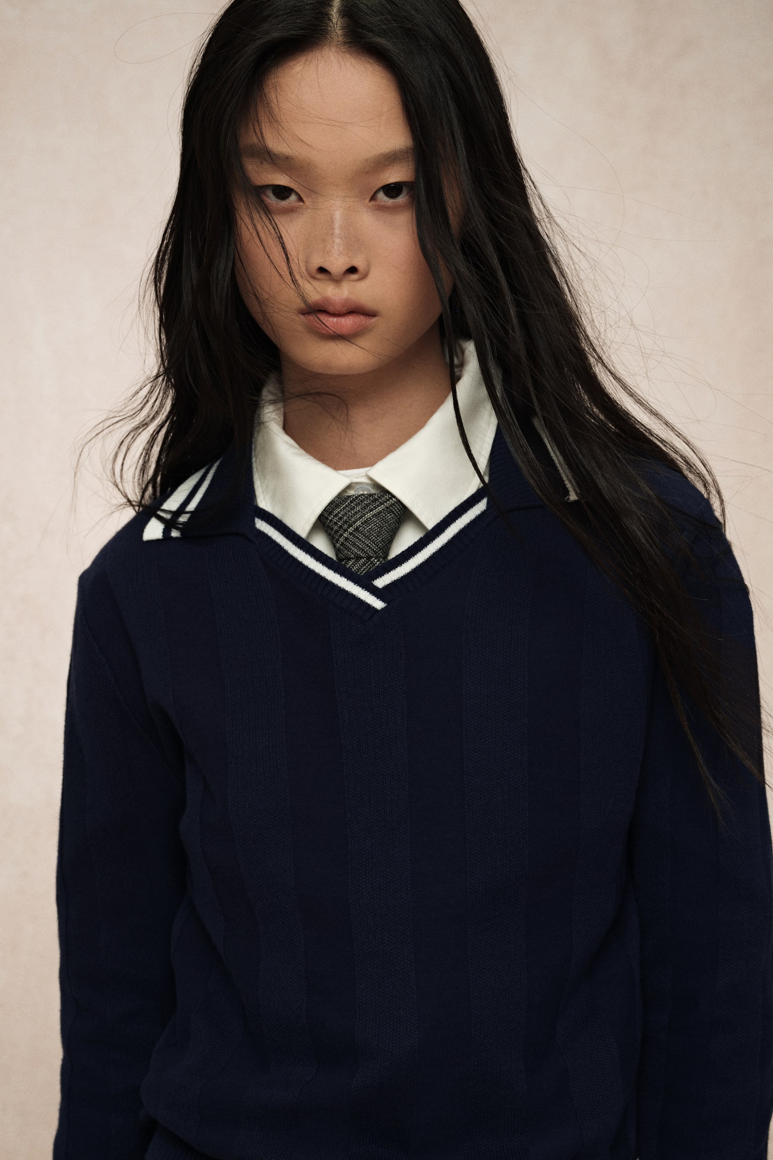 有領棉質套衫 - 海軍藍 - 6
