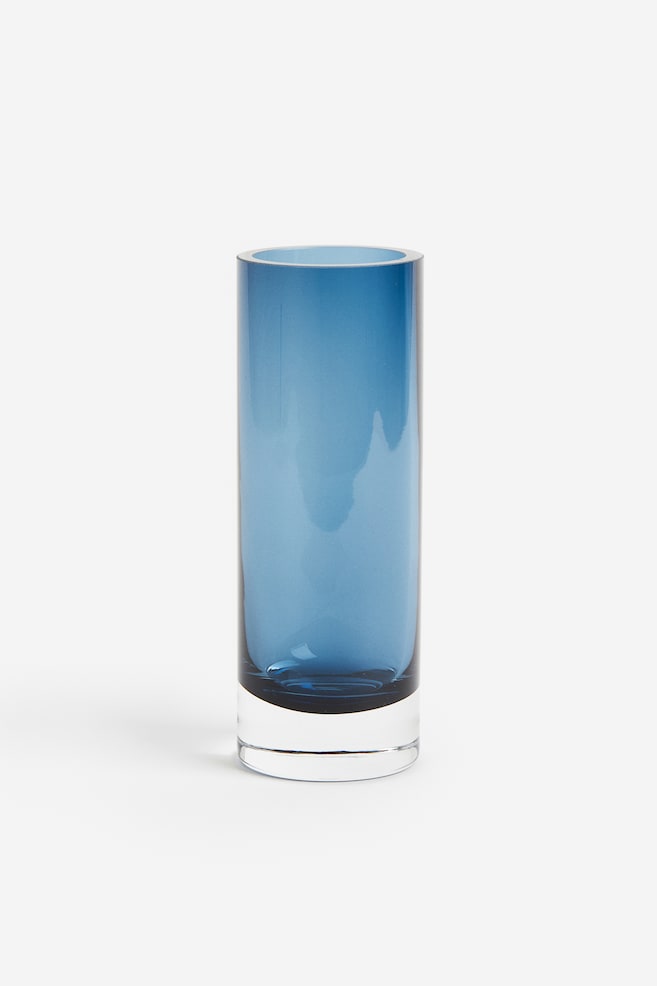 Small glass vase - Blue/Amber - 1