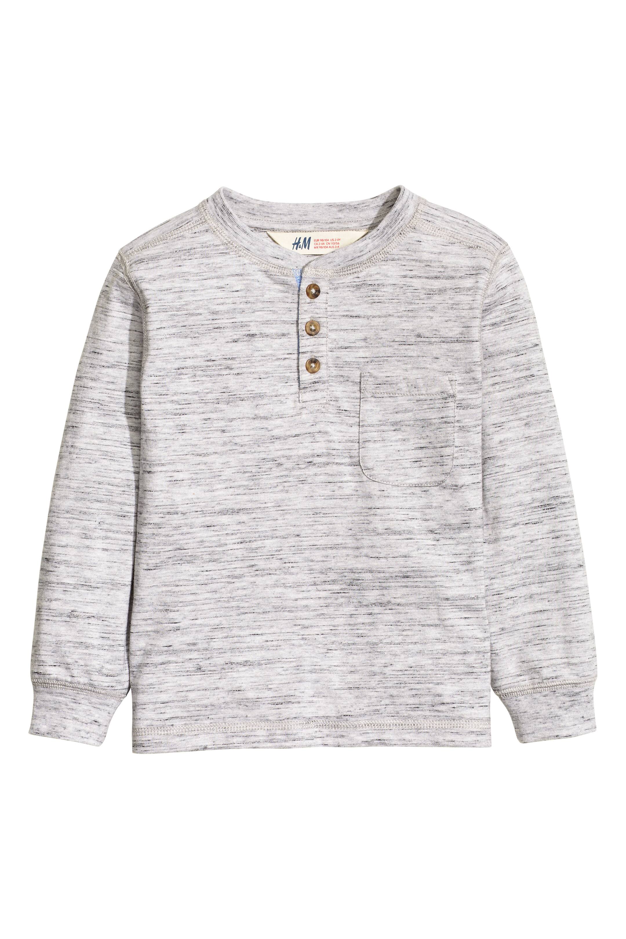 View larger image: Henley shirt - Light grey marl - Kids | H&M GB 1